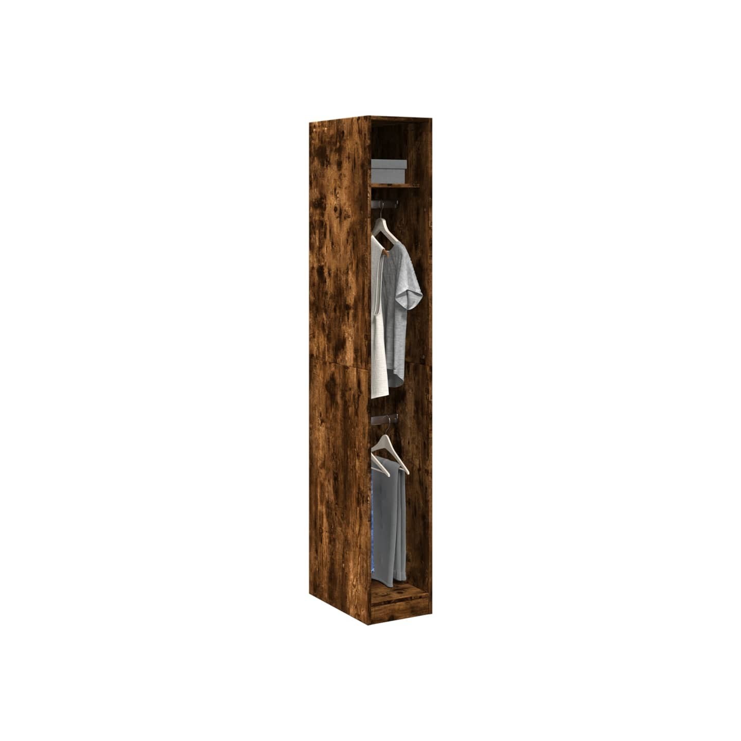 Garde-robe chêne fumé 30x50x200 cm bois d'ingénierie