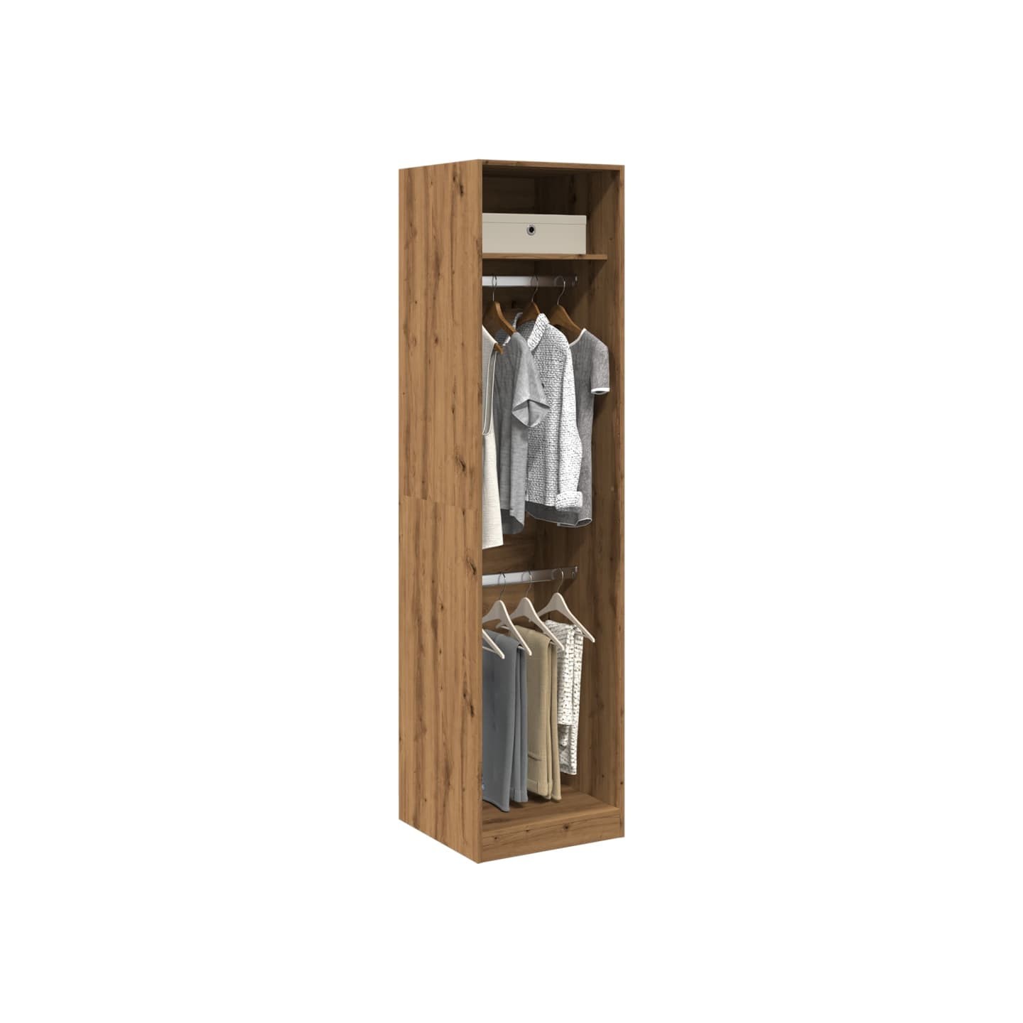 Garde-robe chêne artisanal 50x50x200 cm bois d'ingénierie