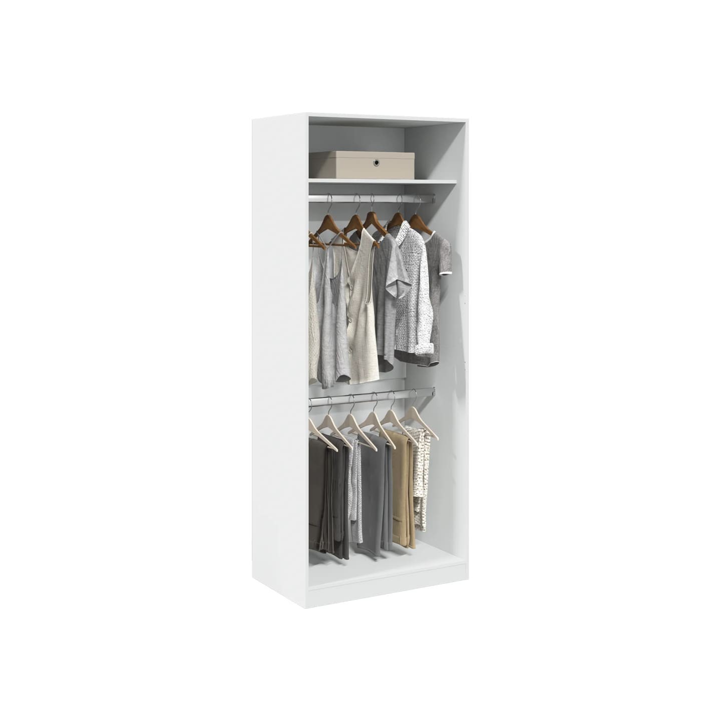 Garde-robe blanc 80x50x200 cm bois d'ingénierie