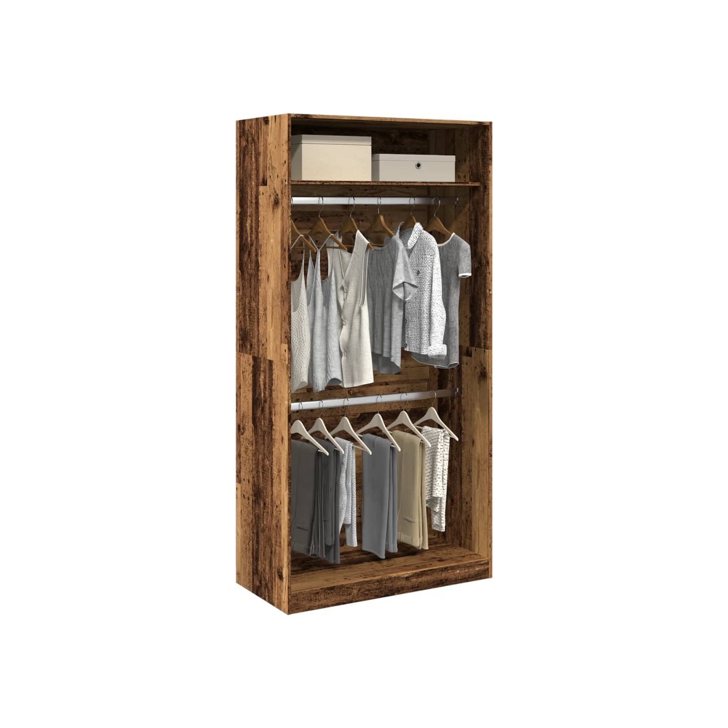 Garde-robe vieux bois 100x50x200 cm bois d'ingénierie