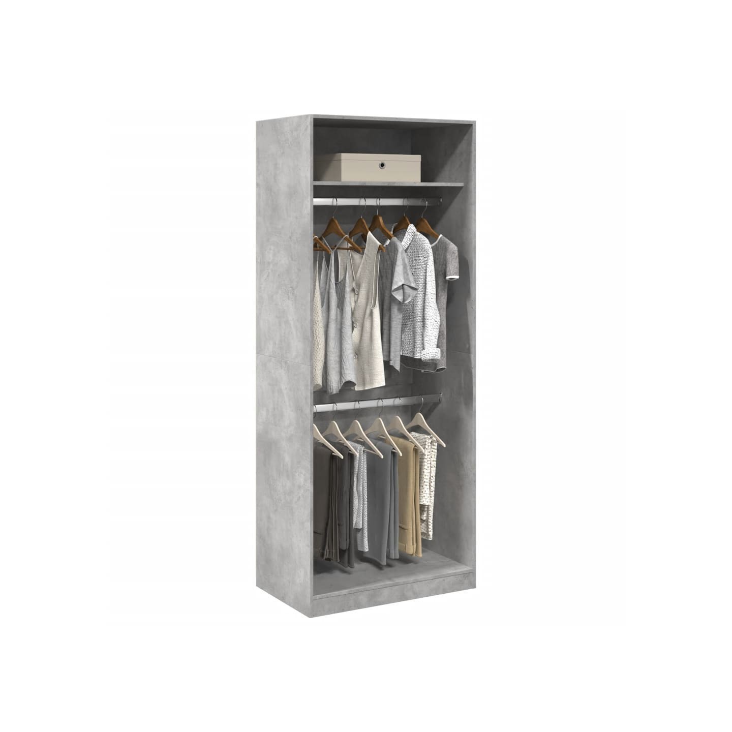 Garde-robe gris béton 80x50x200 cm bois d'ingénierie