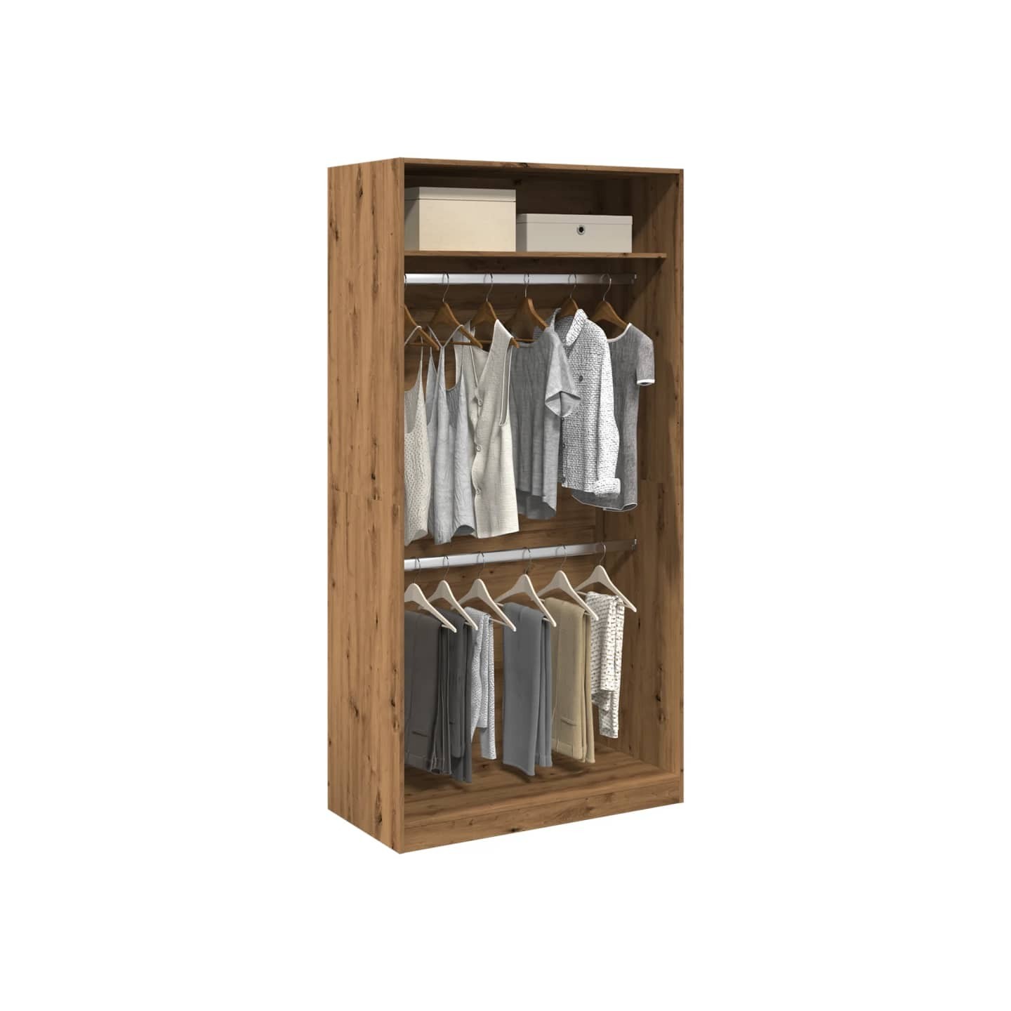 Garde-robe chêne artisanal 100x50x200 cm bois d'ingénierie