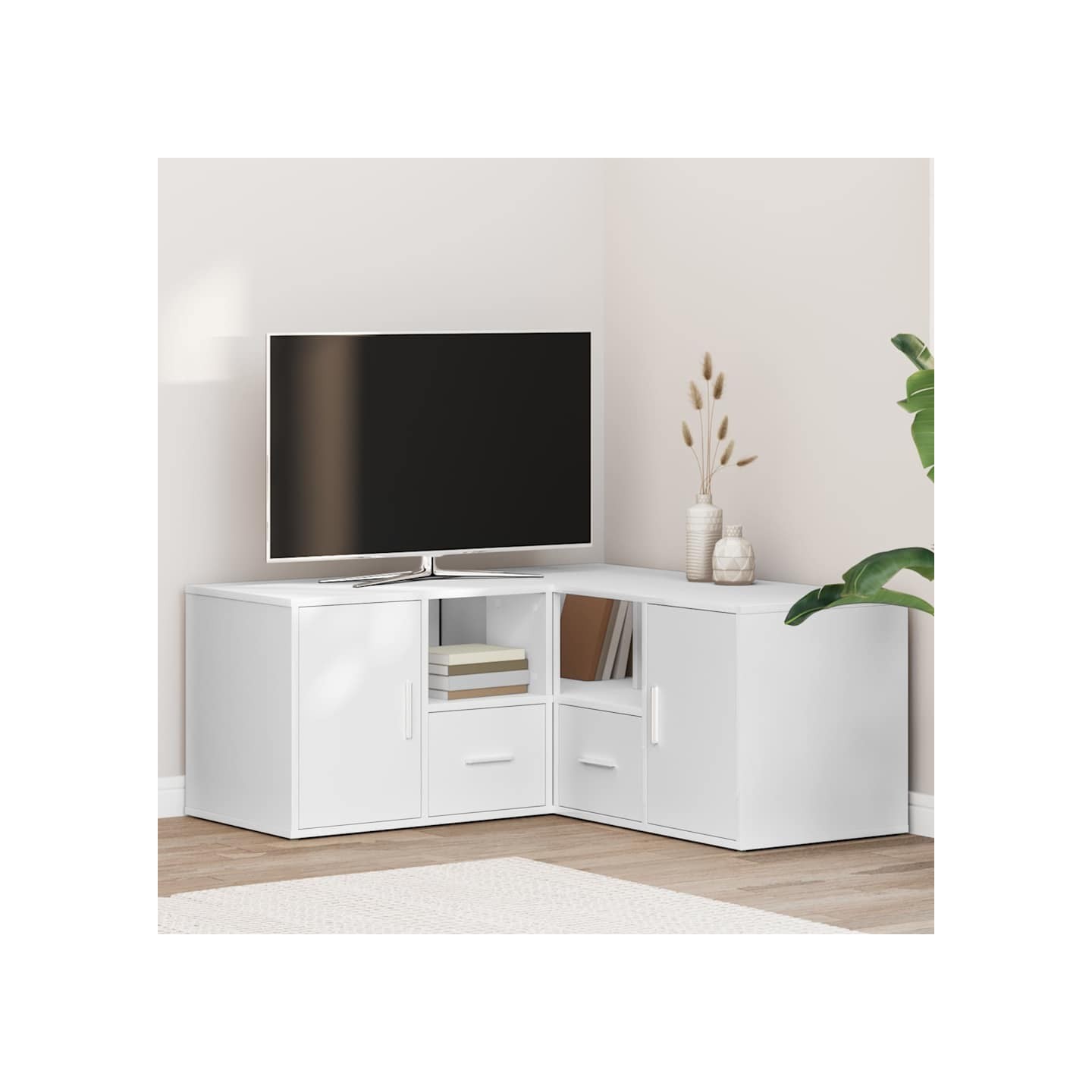 Armoire d'angle blanc 160x40x45 cm bois d’ingénierie
