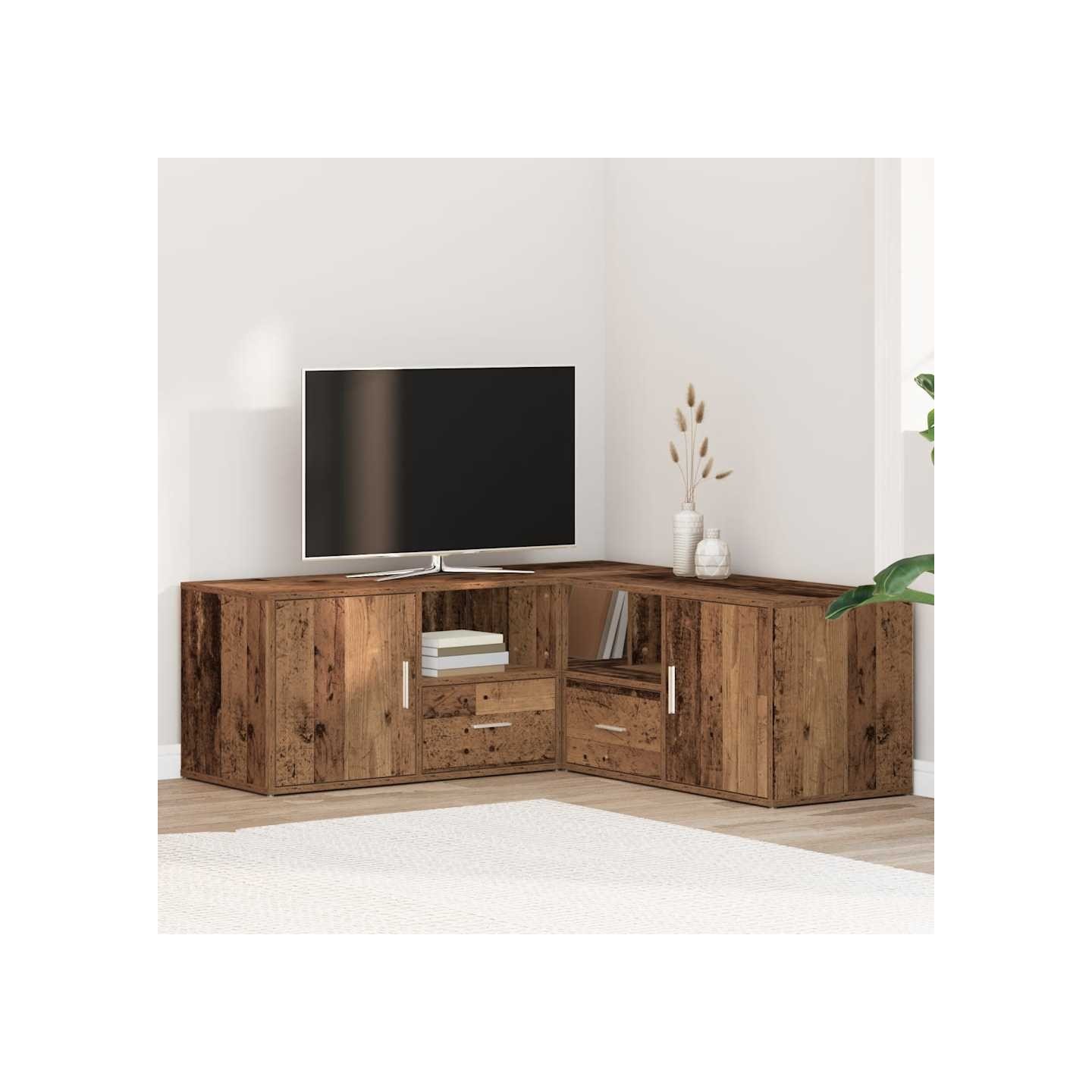 Armoire d'angle vieux bois 200x40x45 cm bois d'ingénierie