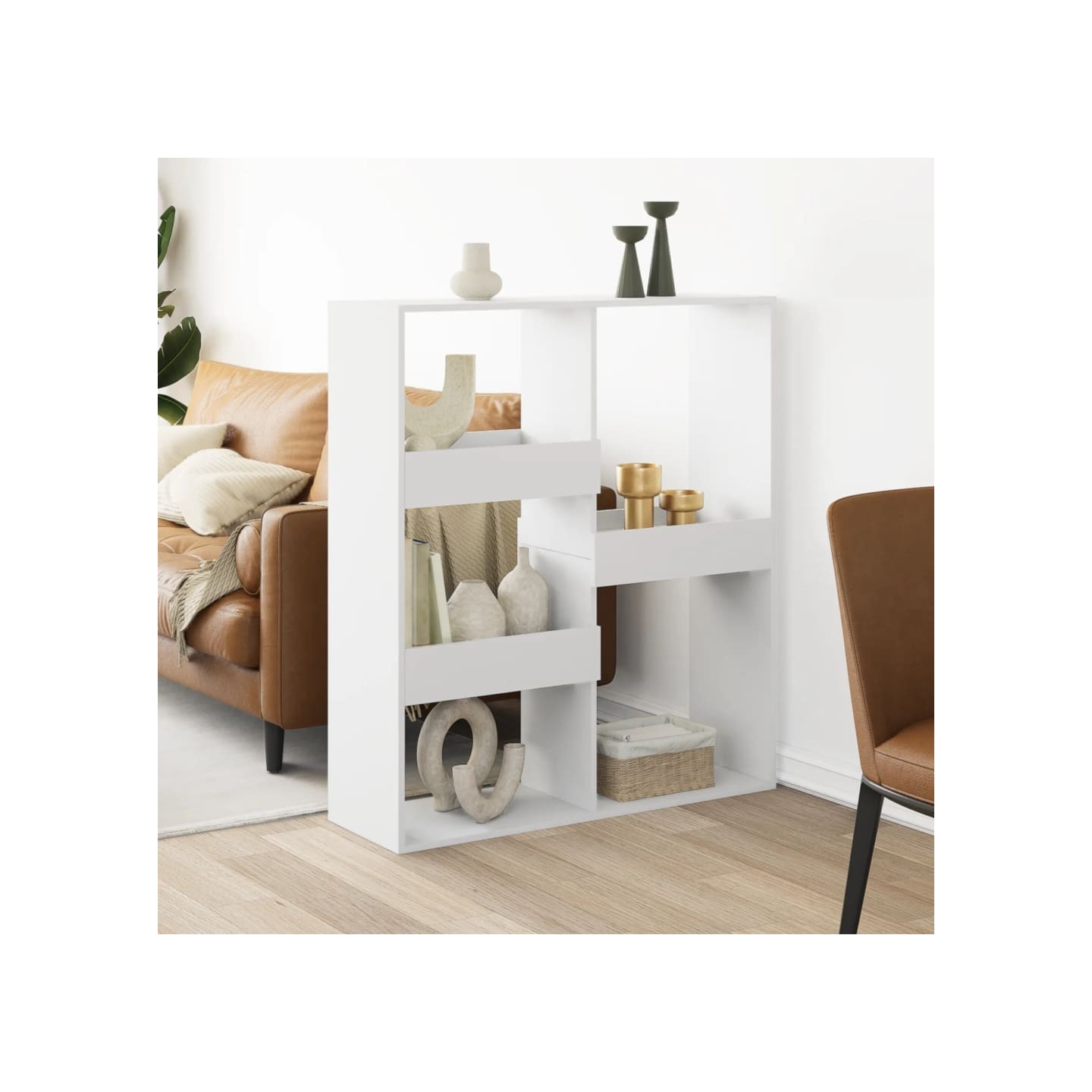 Cloison de séparation blanc 100x33x115 cm bois d'ingénierie