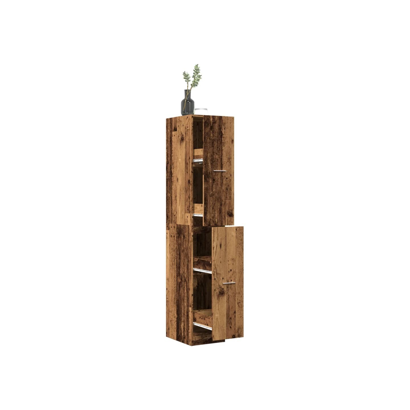 Armoire d'apothicaire vieux bois 30x41x174,5 cm bois ingénierie