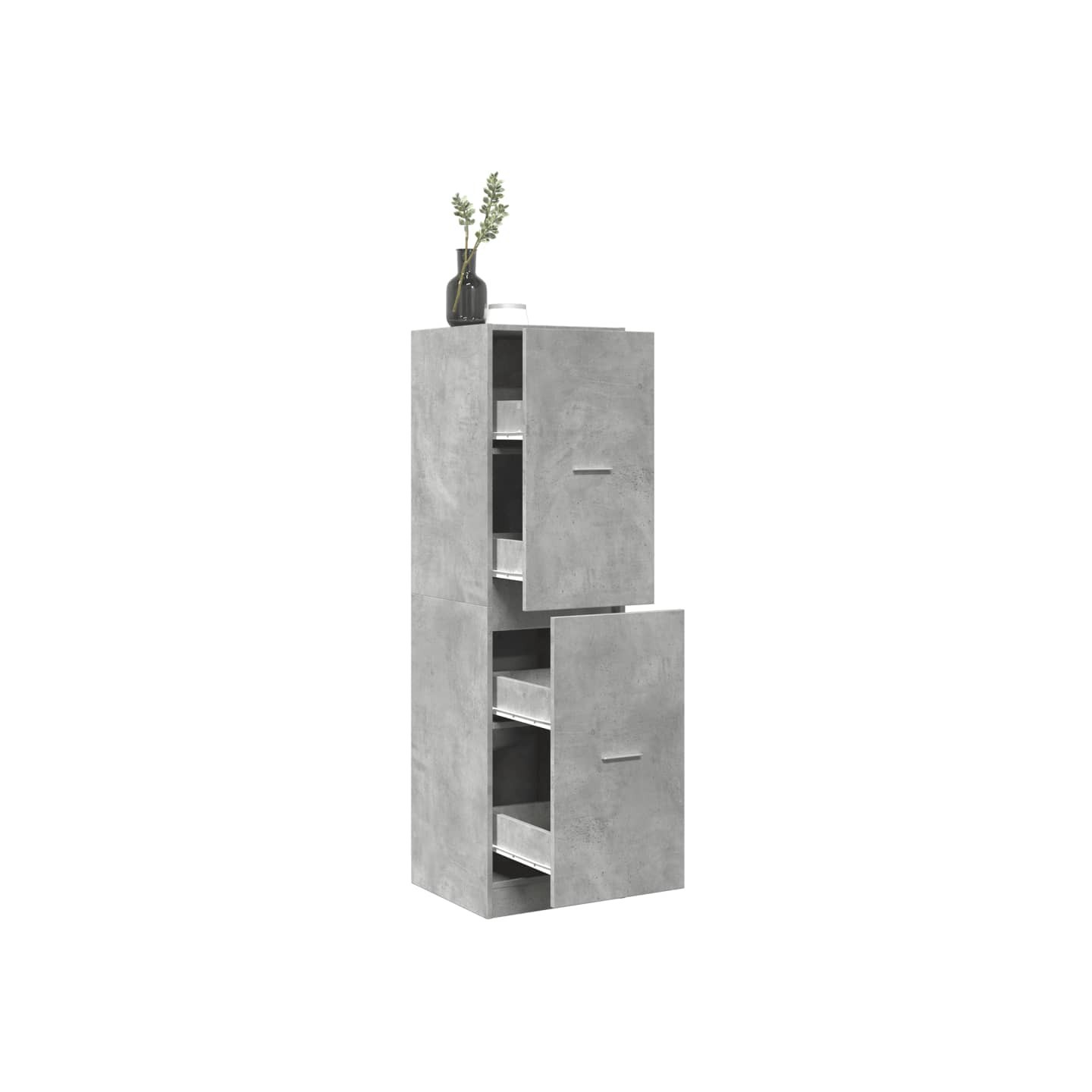 Armoire d'apothicaire gris béton 40x41x144,5 cm bois ingénierie
