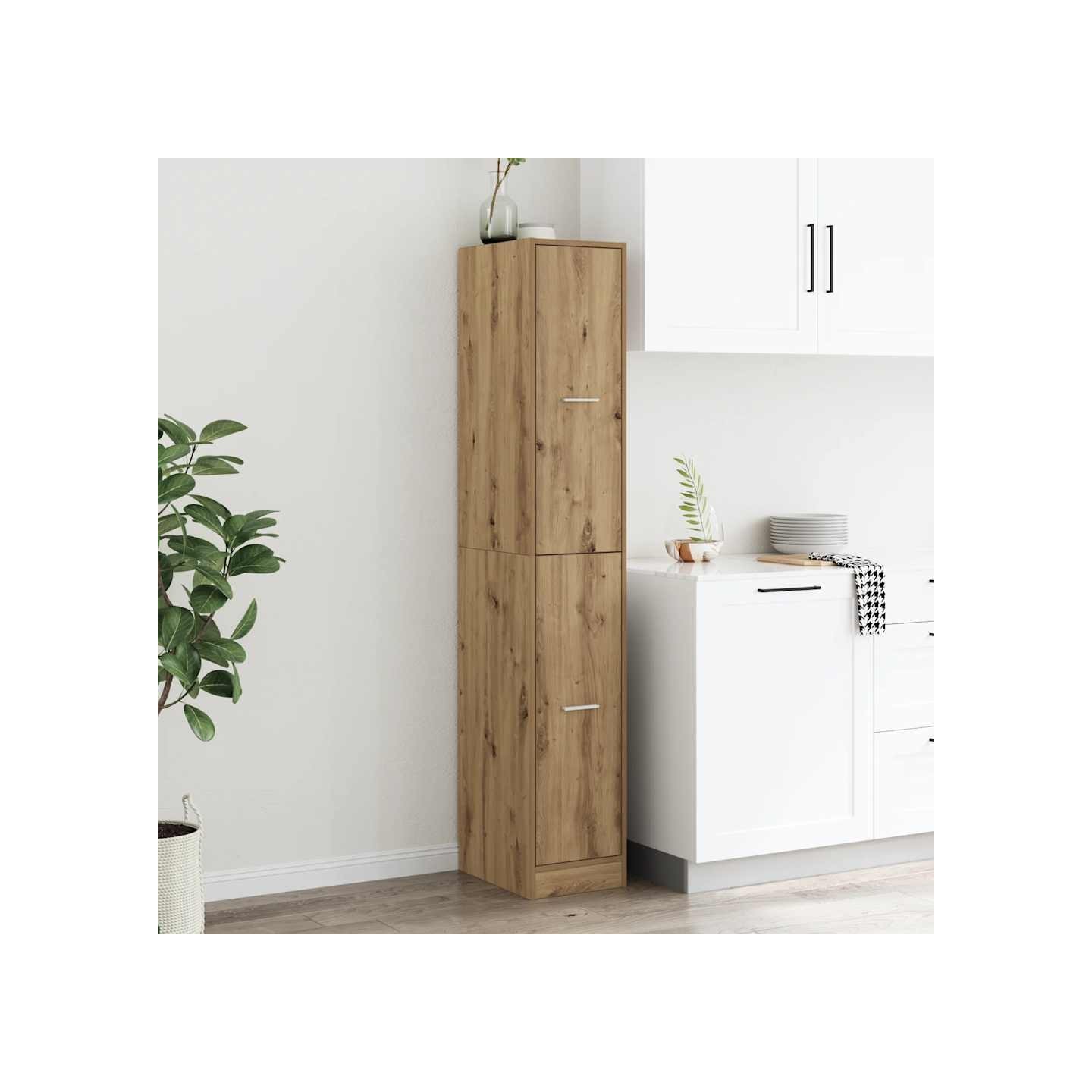 Armoire d'apothicaire chêne artisanal bois d'ingénierie