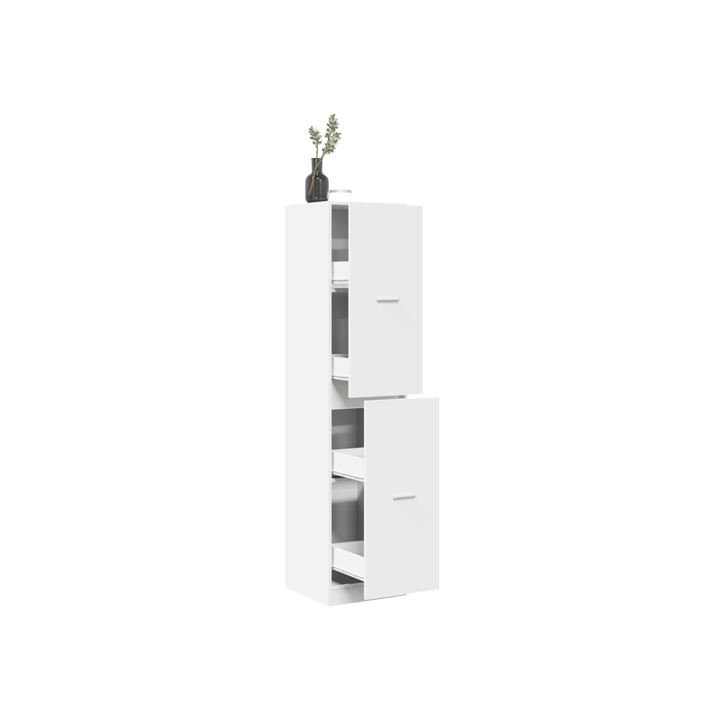 Armoire d'apothicaire blanc 40x41x174,5 cm bois d'ingénierie
