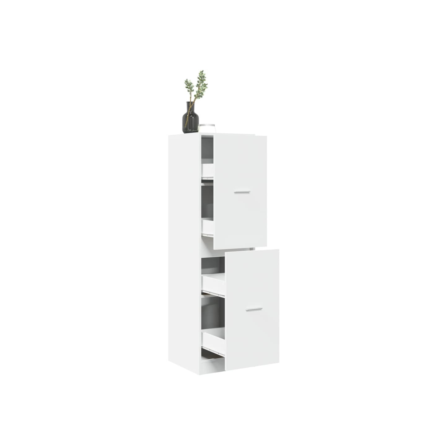 Armoire d'apothicaire blanc 40x41x144,5 cm bois d'ingénierie