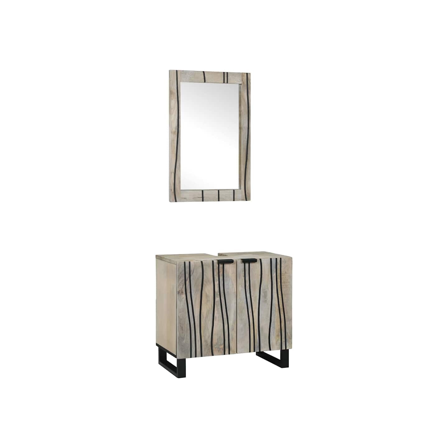 Ensemble d'armoire de salle de bain 2 pièces Blanc