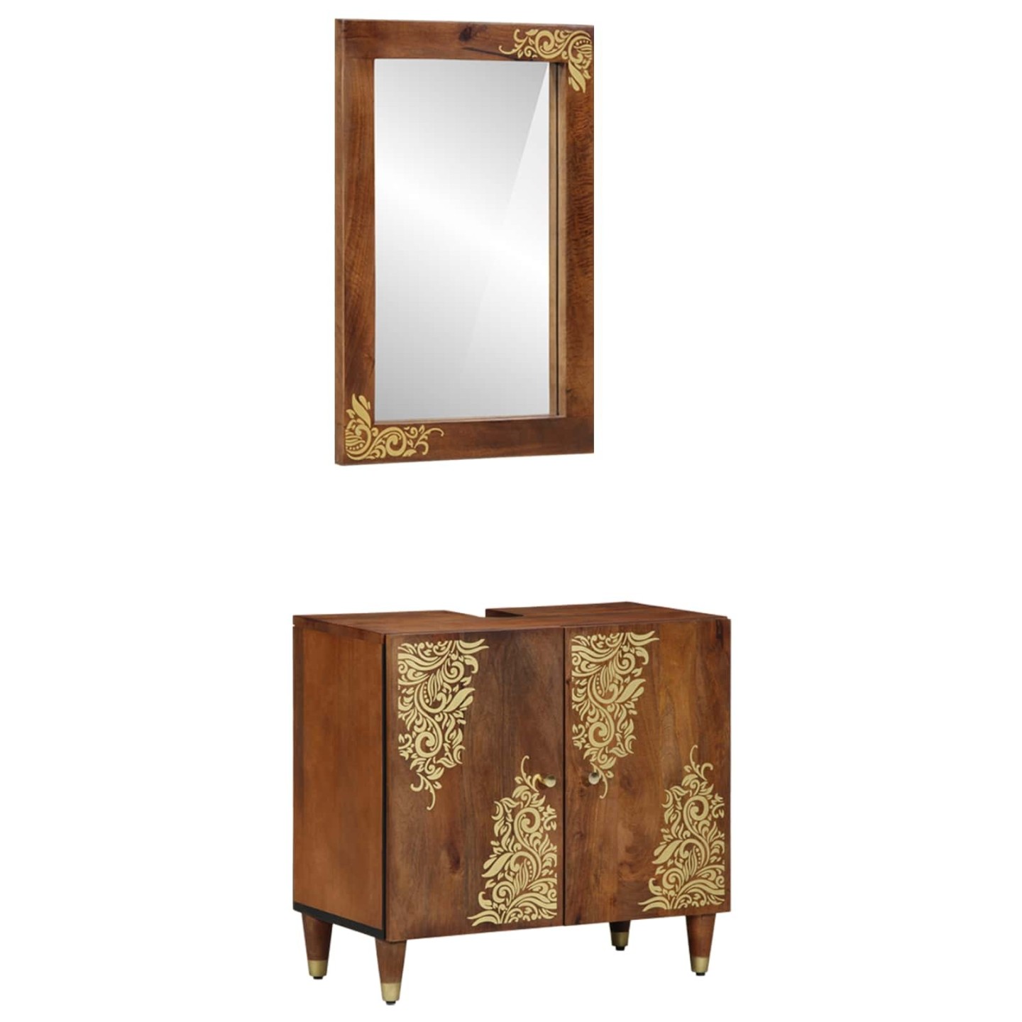Ensemble de Meubles de Salle de Bain 2 pc Marron miel