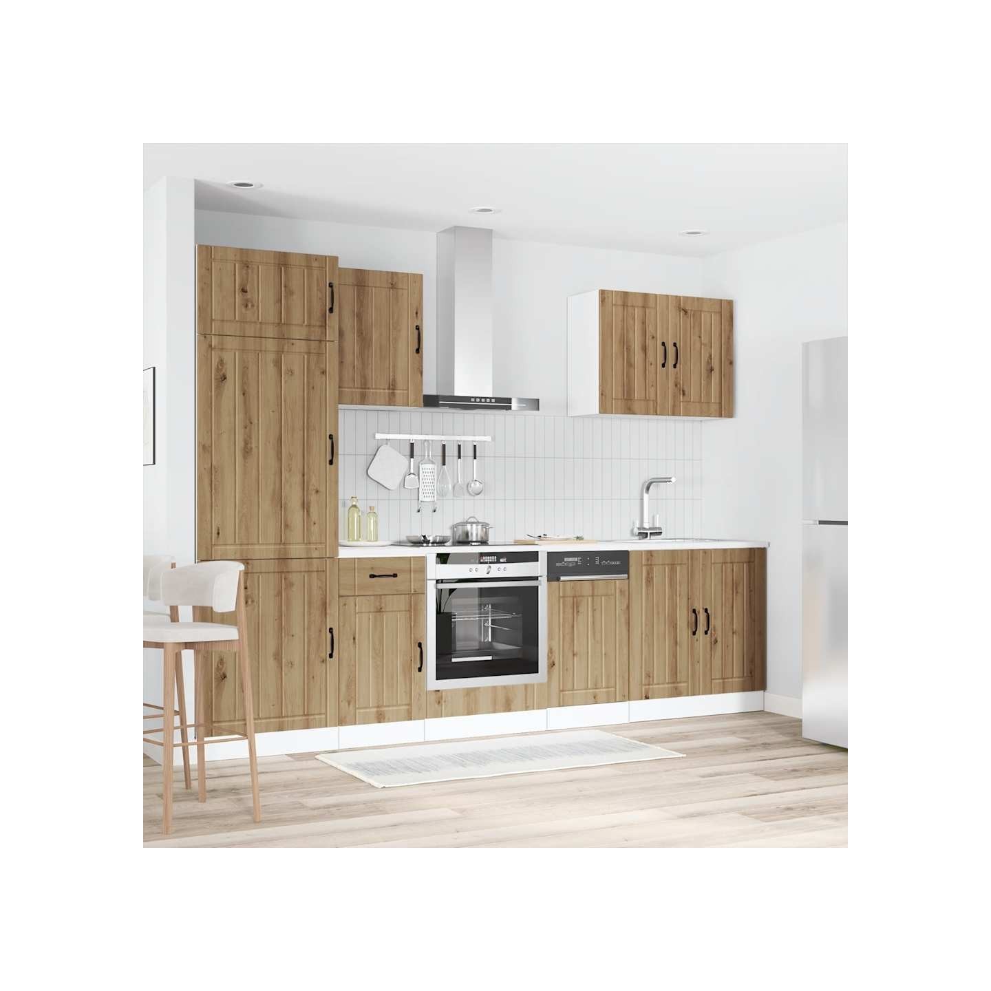 Ensemble d'armoires de cuisine 7 pcs Lucca bois d'ingénierie