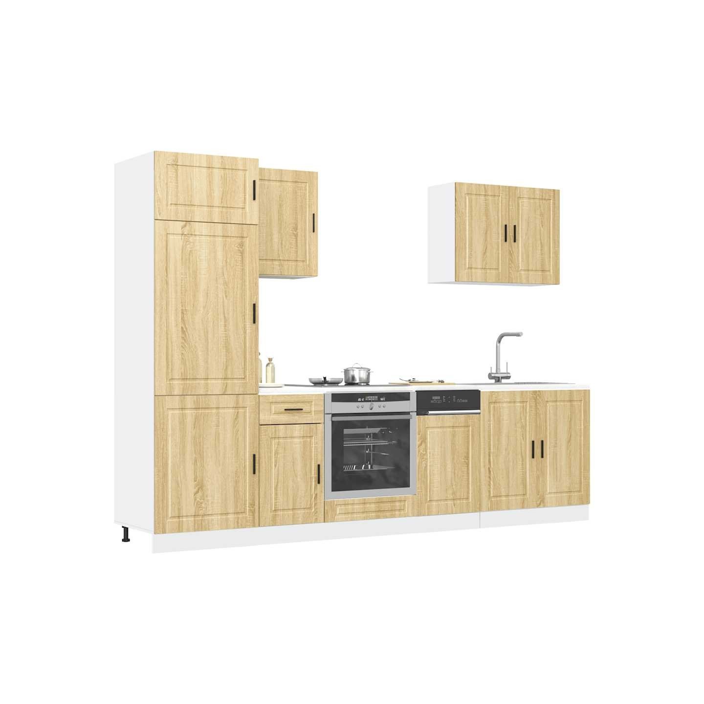 Ensemble de 7 meubles de cuisine "Porto" en chêne Sonoma
