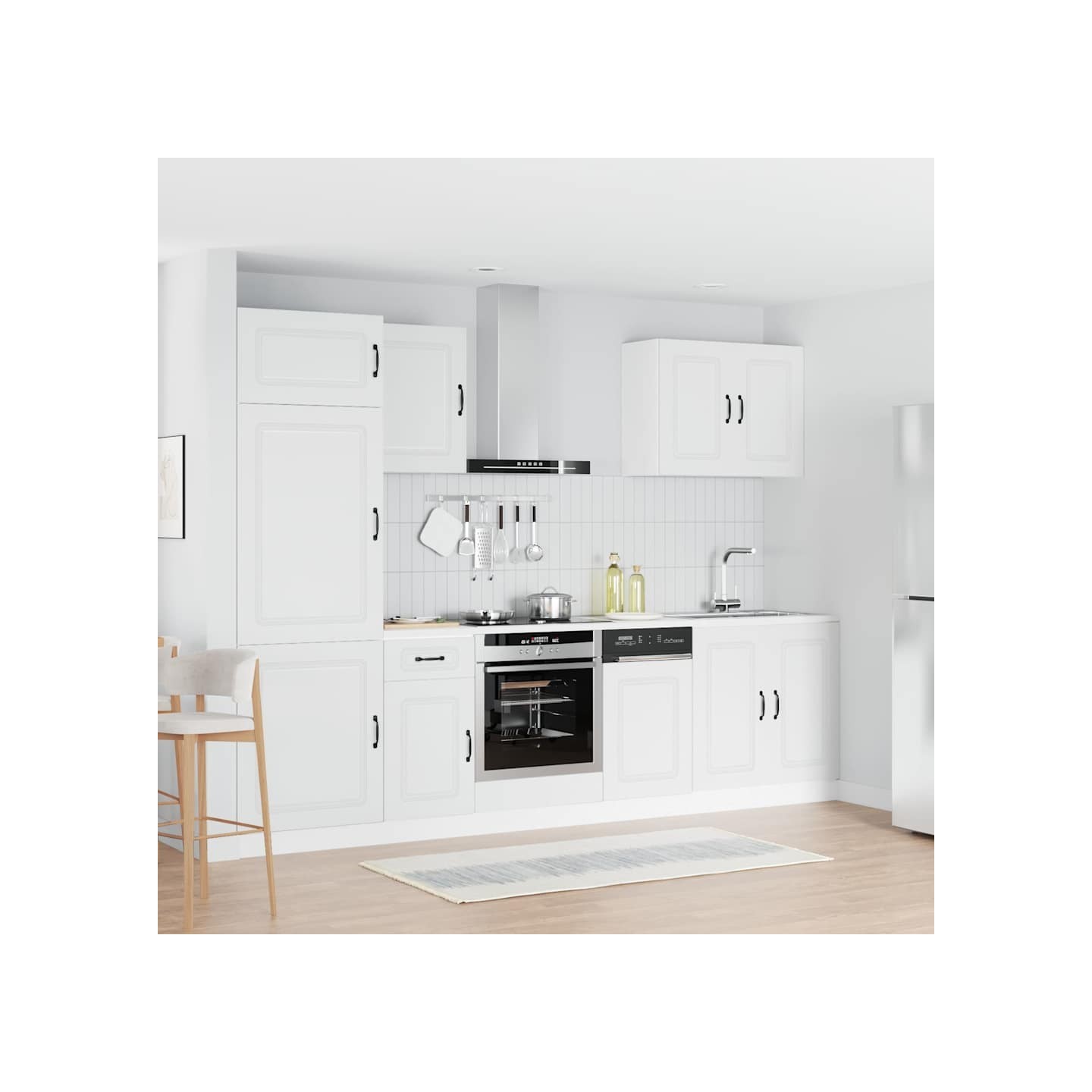 Ensemble d'armoires cuisine 7pcs Kalmar blanc bois d'ingénierie