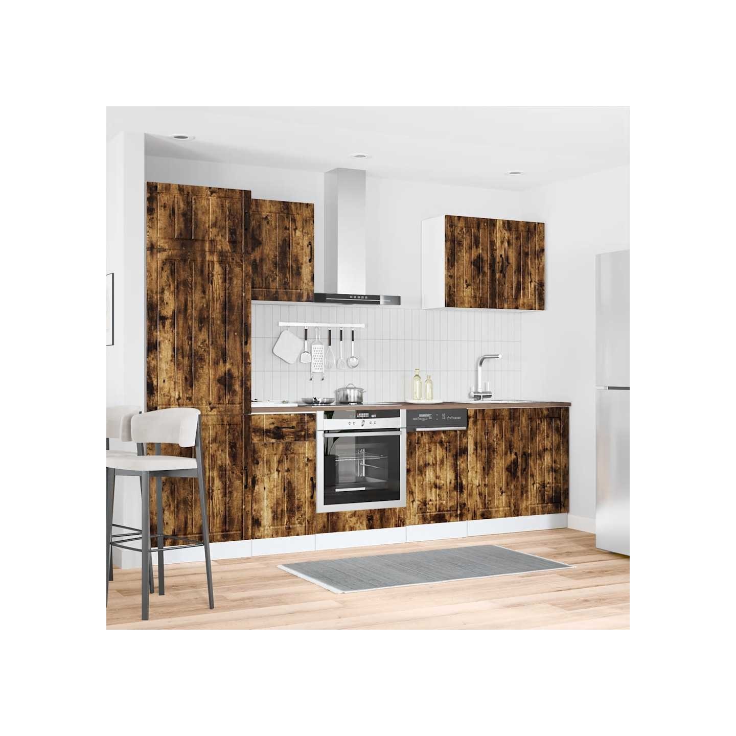 Ensemble d'armoires de cuisine 7 pcs Lucca bois d'ingénierie