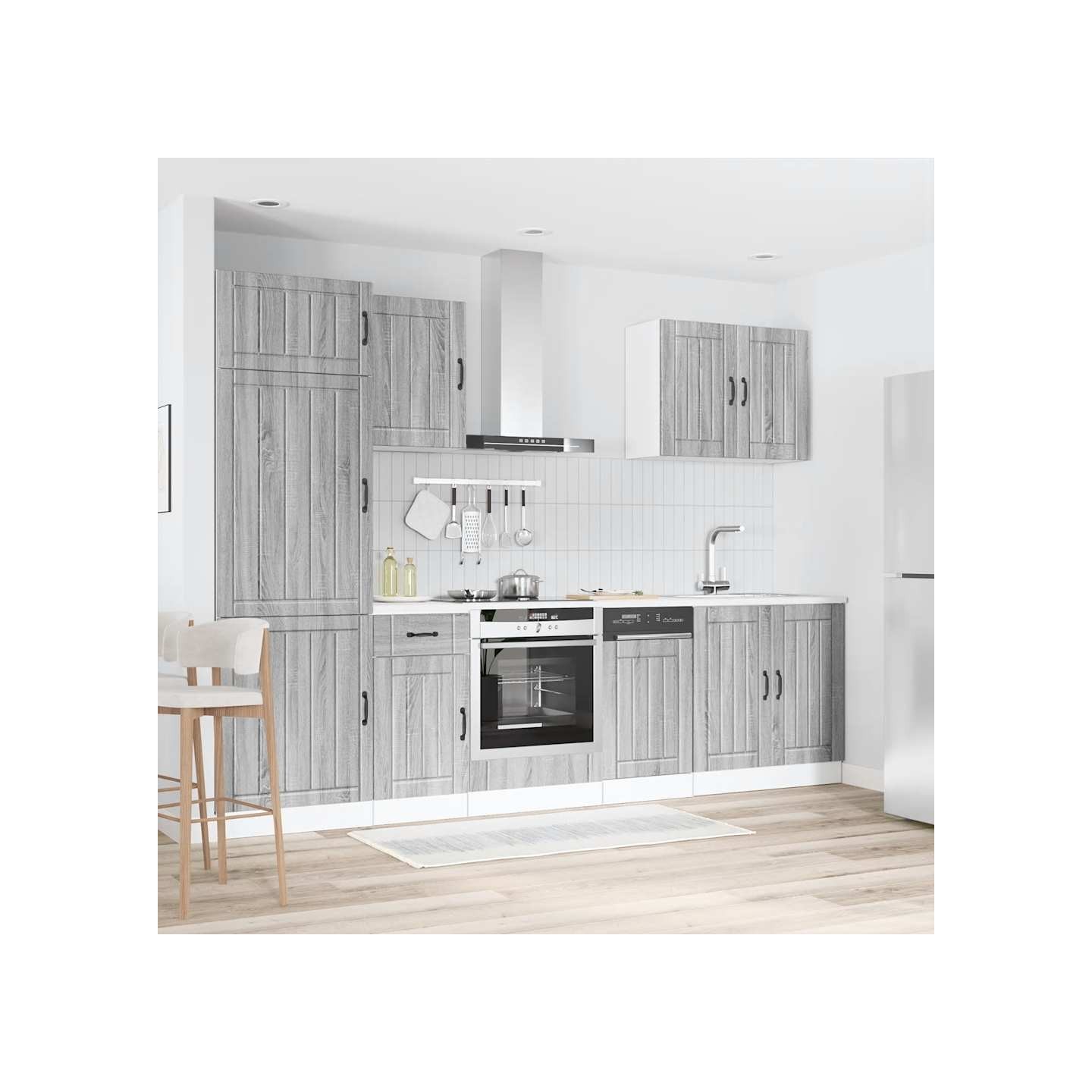 Ensemble d'armoires de cuisine 7 pcs Lucca bois d'ingénierie