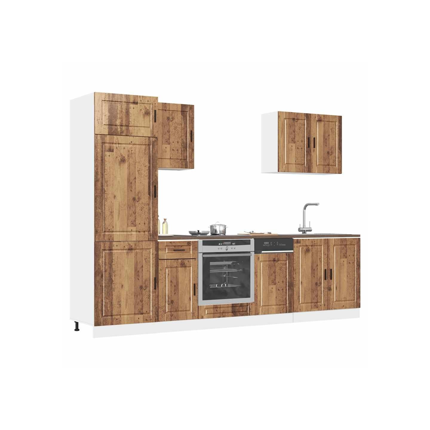 Ensemble de 7 meubles de cuisine Porto vieilli