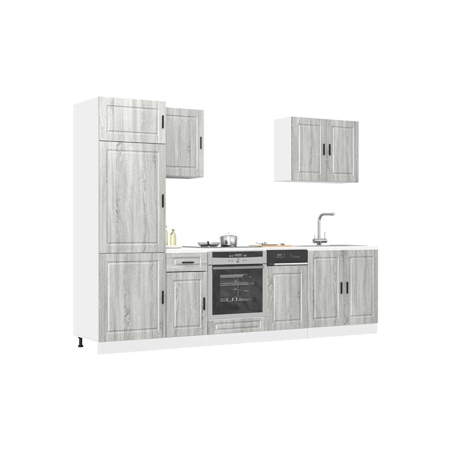 Ensemble de 7 meubles de cuisine Porto Sonoma gris