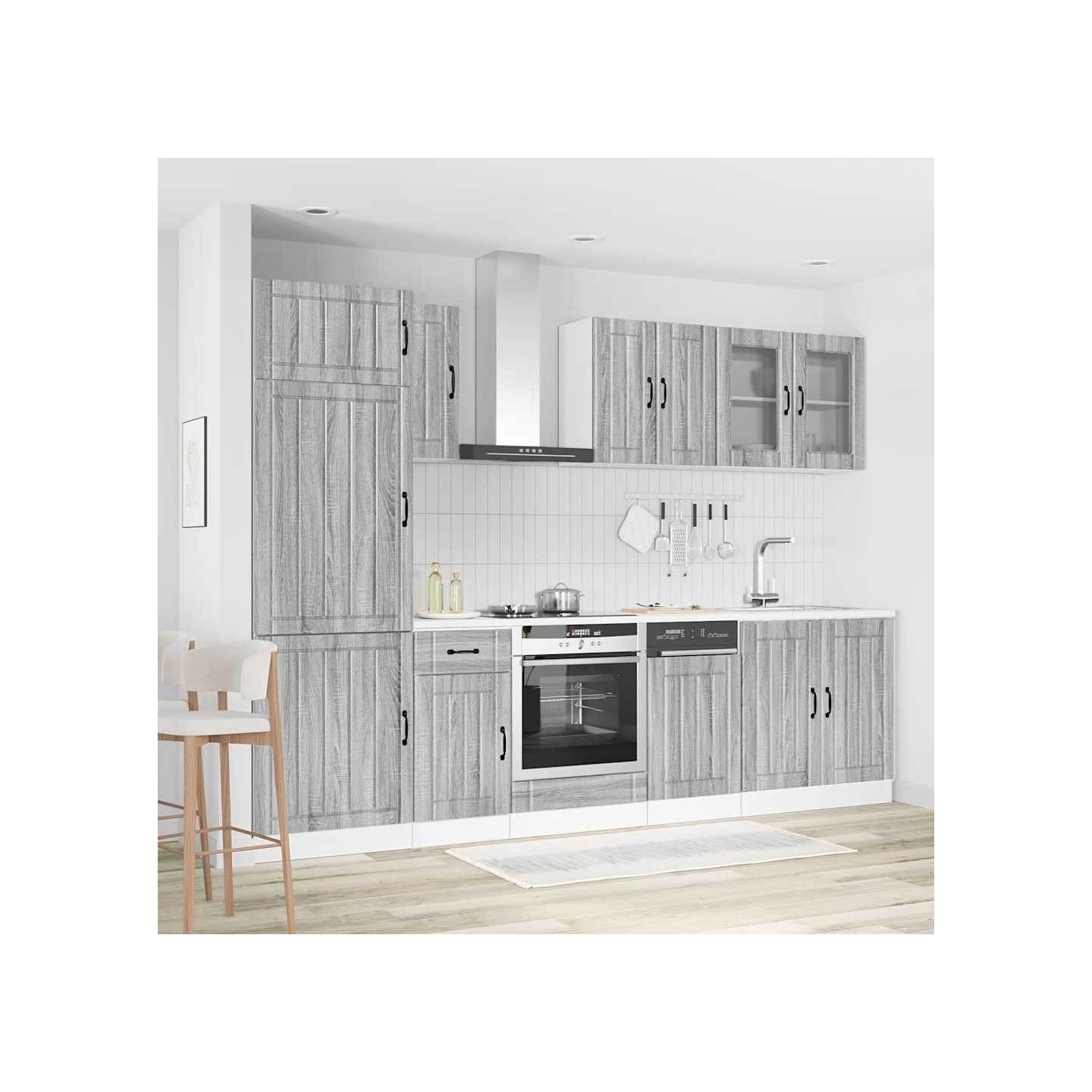 Ensemble d'armoires de cuisine 8 pcs Kalmar bois d'ingénierie