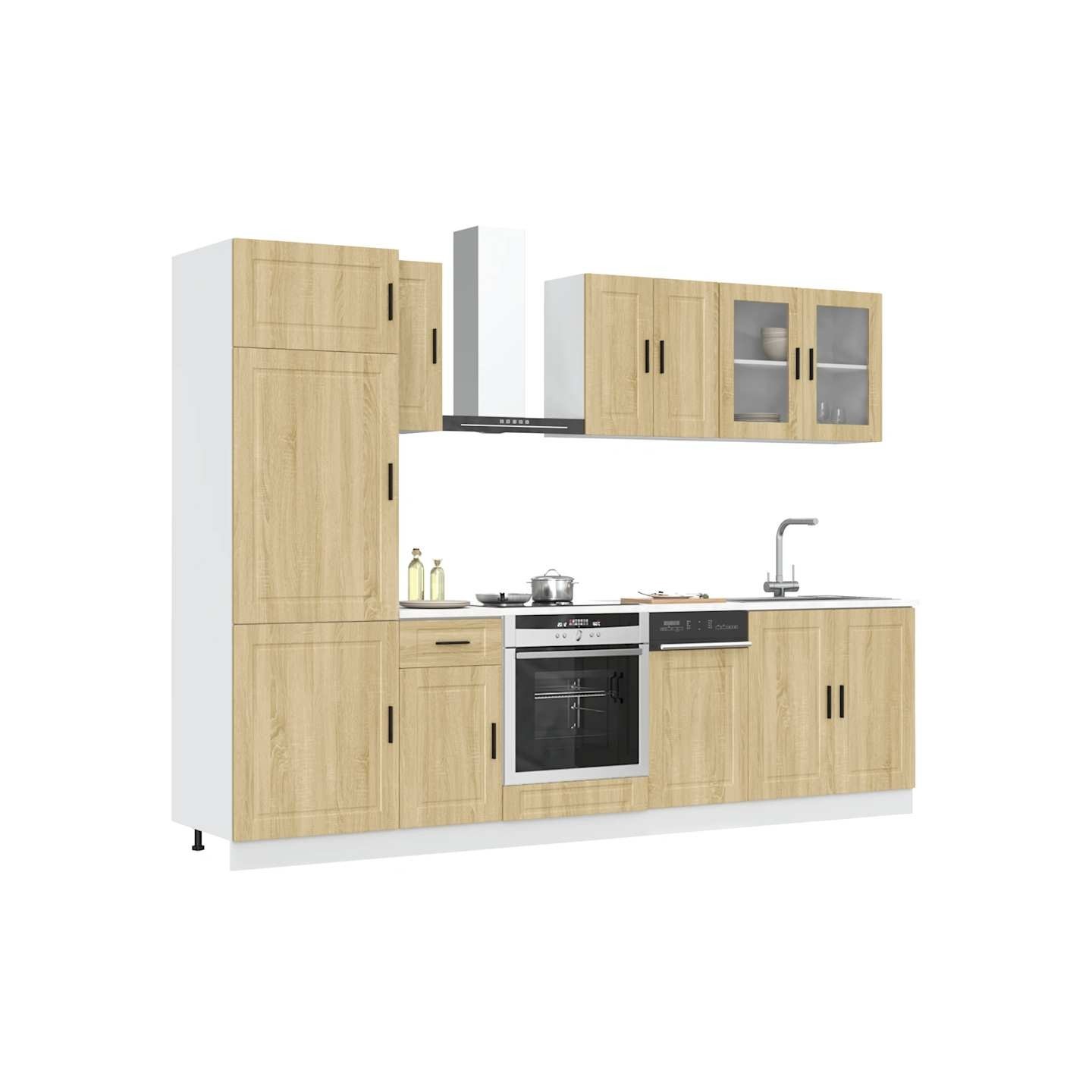 Ensemble de 8 meubles de cuisine "Porto" en chêne Sonoma