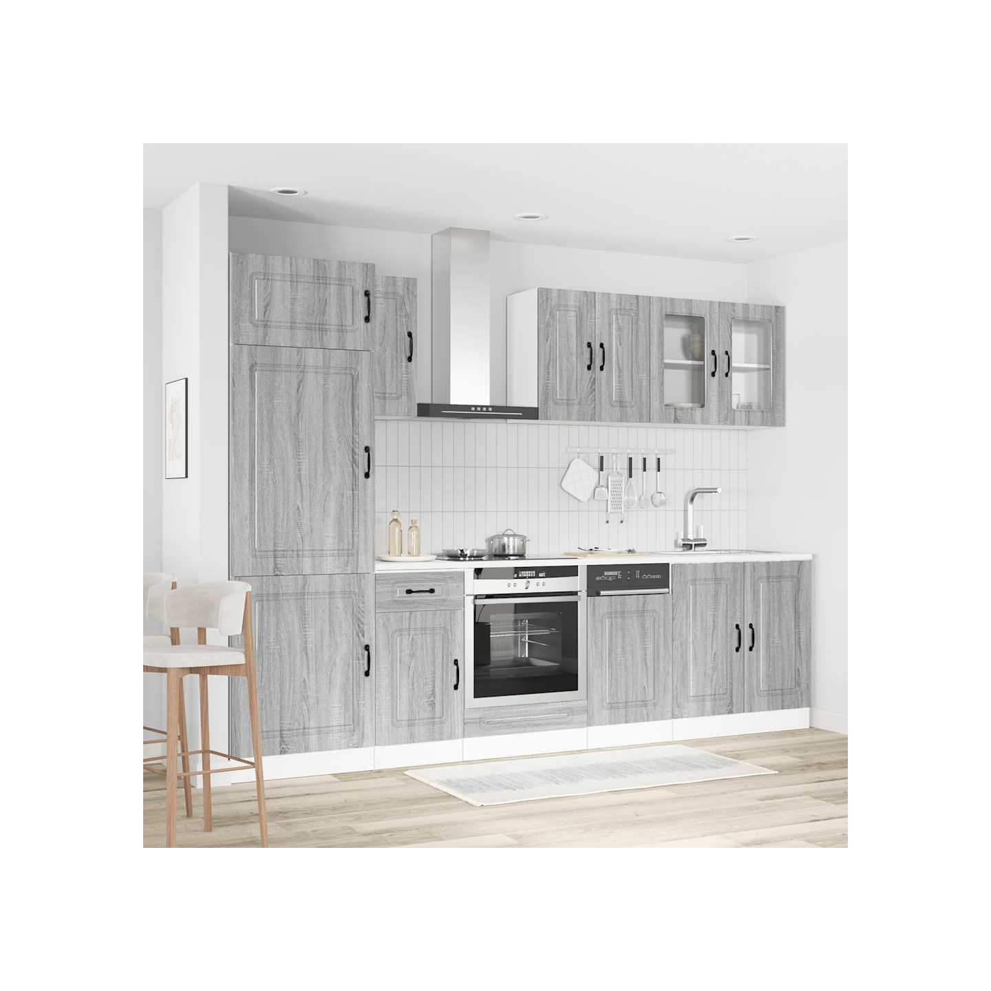 Ensemble d'armoires de cuisine 8 pcs Kalmar bois d'ingénierie