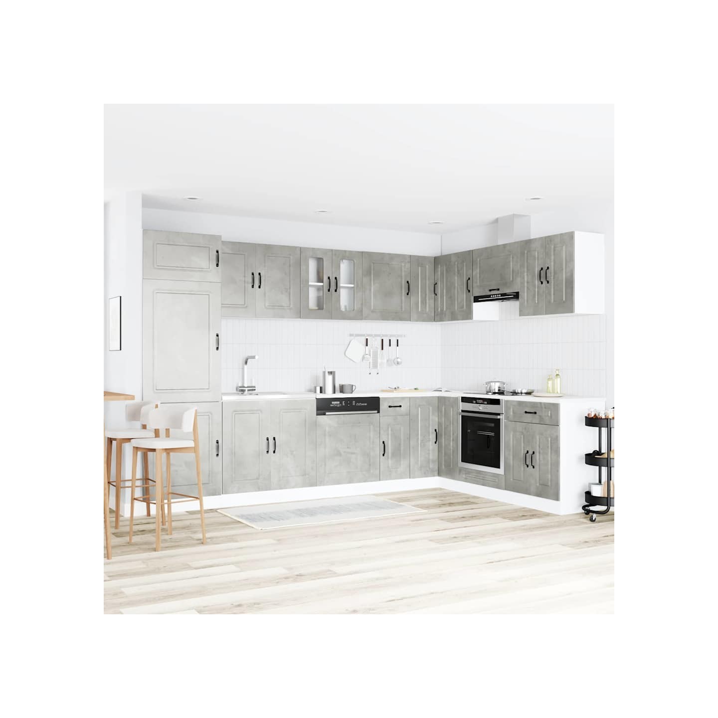 Armoire de cuisine Kalmar Gris béton 80 x 46 x 81,5 cm
