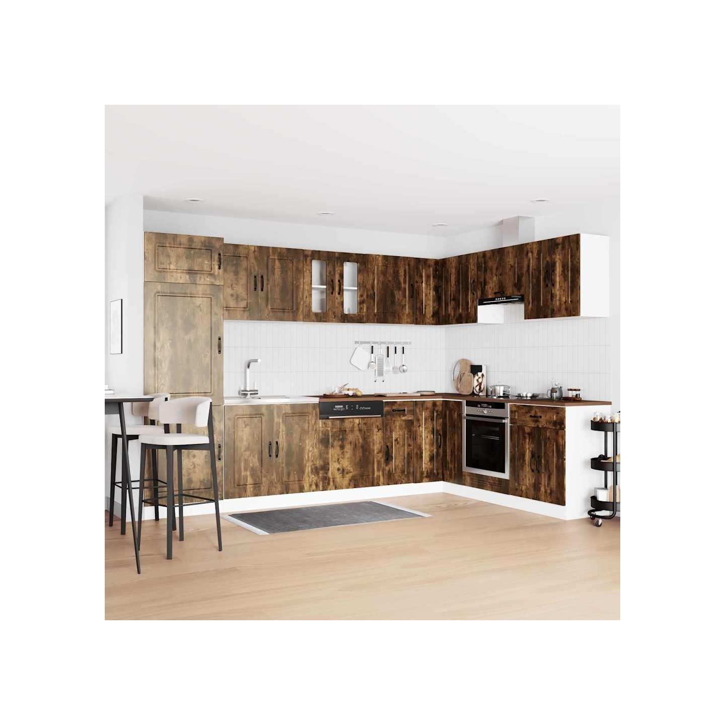 Armoire de cuisine Kalmar Chêne fumé 80 x 46 x 81,5 cm