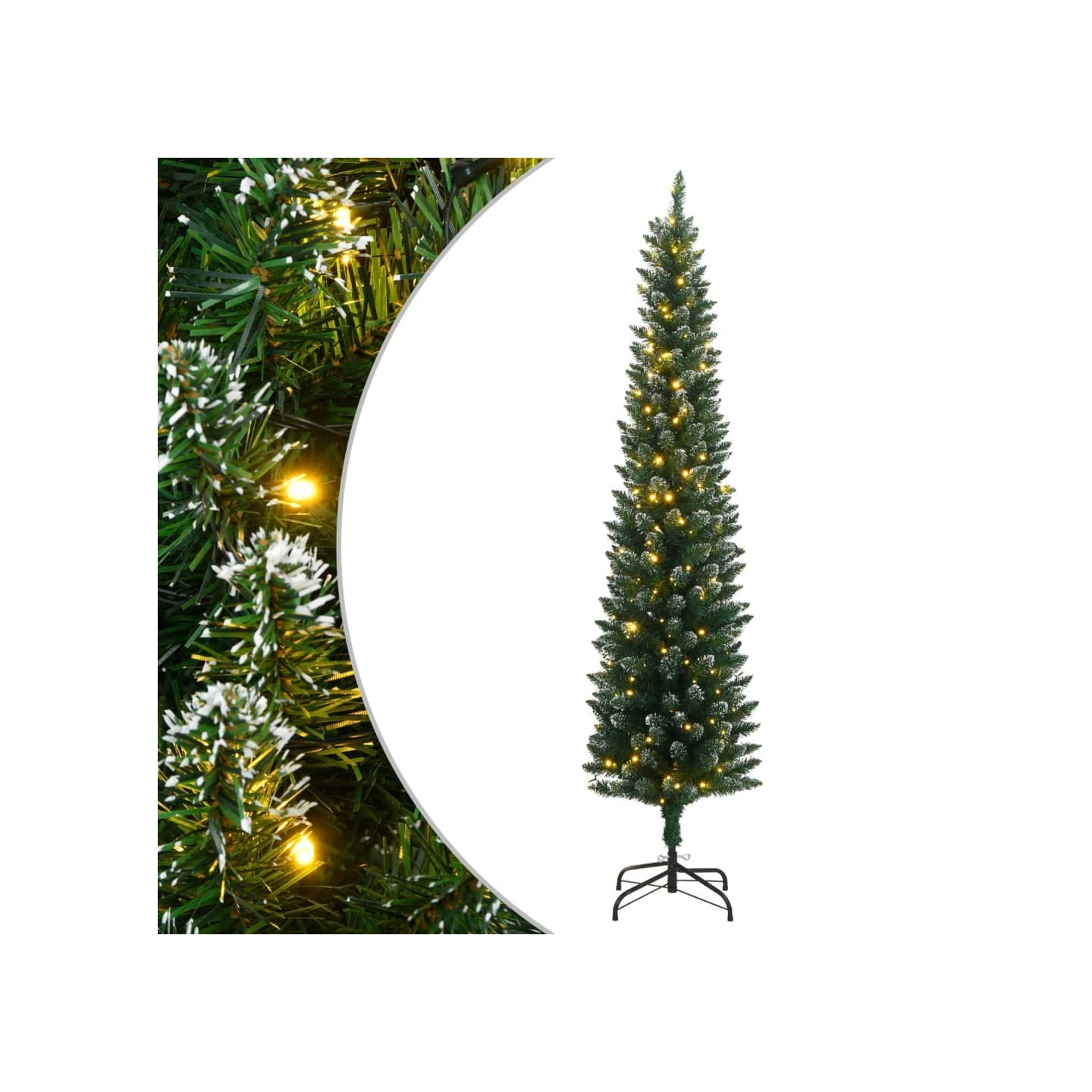 Sapin de Noël artificiel mince 300 LED 180 cm