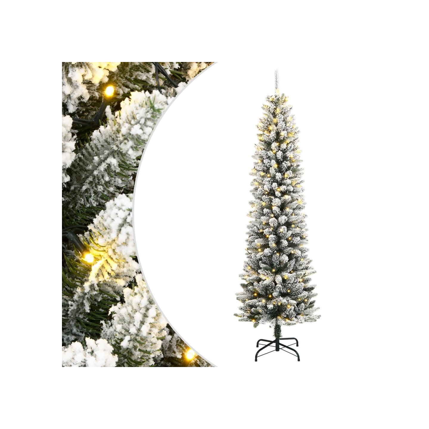 Sapin de Noël artificiel 150 LED et neige floquée 150 cm