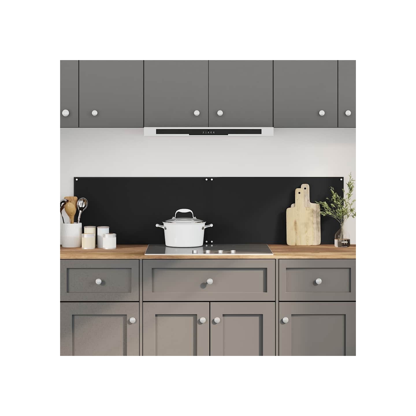 Dosserets de cuisine 2 pcs noir 80x60 cm verre trempé