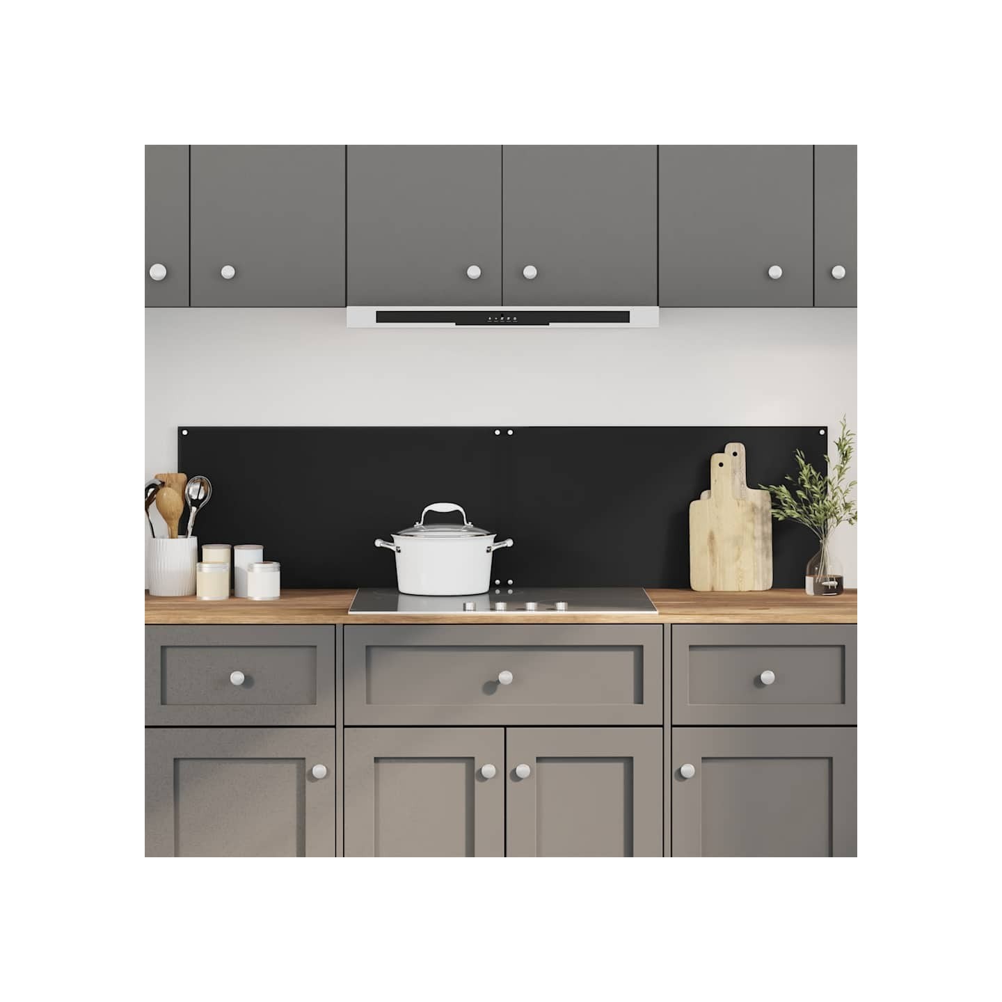 Dosserets de cuisine 2 pcs noir 80x50 cm verre trempé