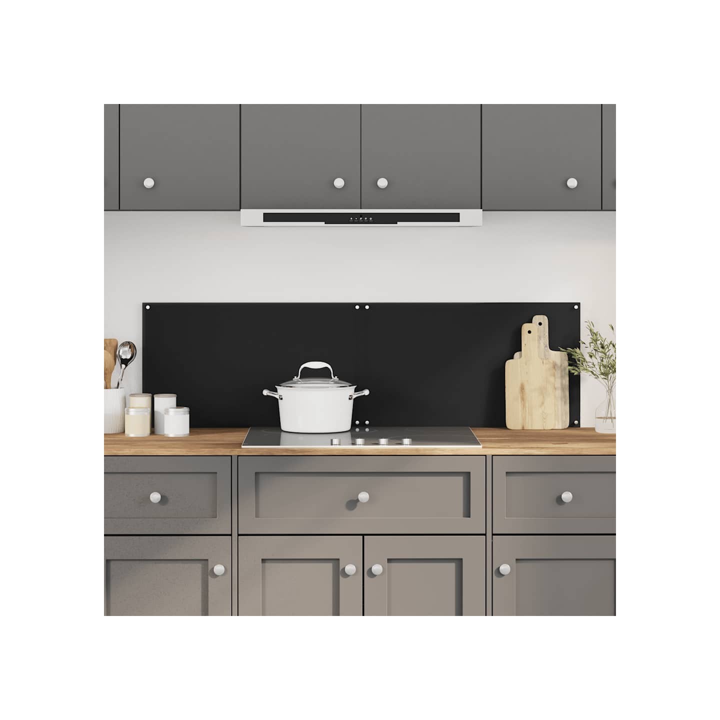 Dosserets de cuisine 2 pcs noir 70x40 cm verre trempé