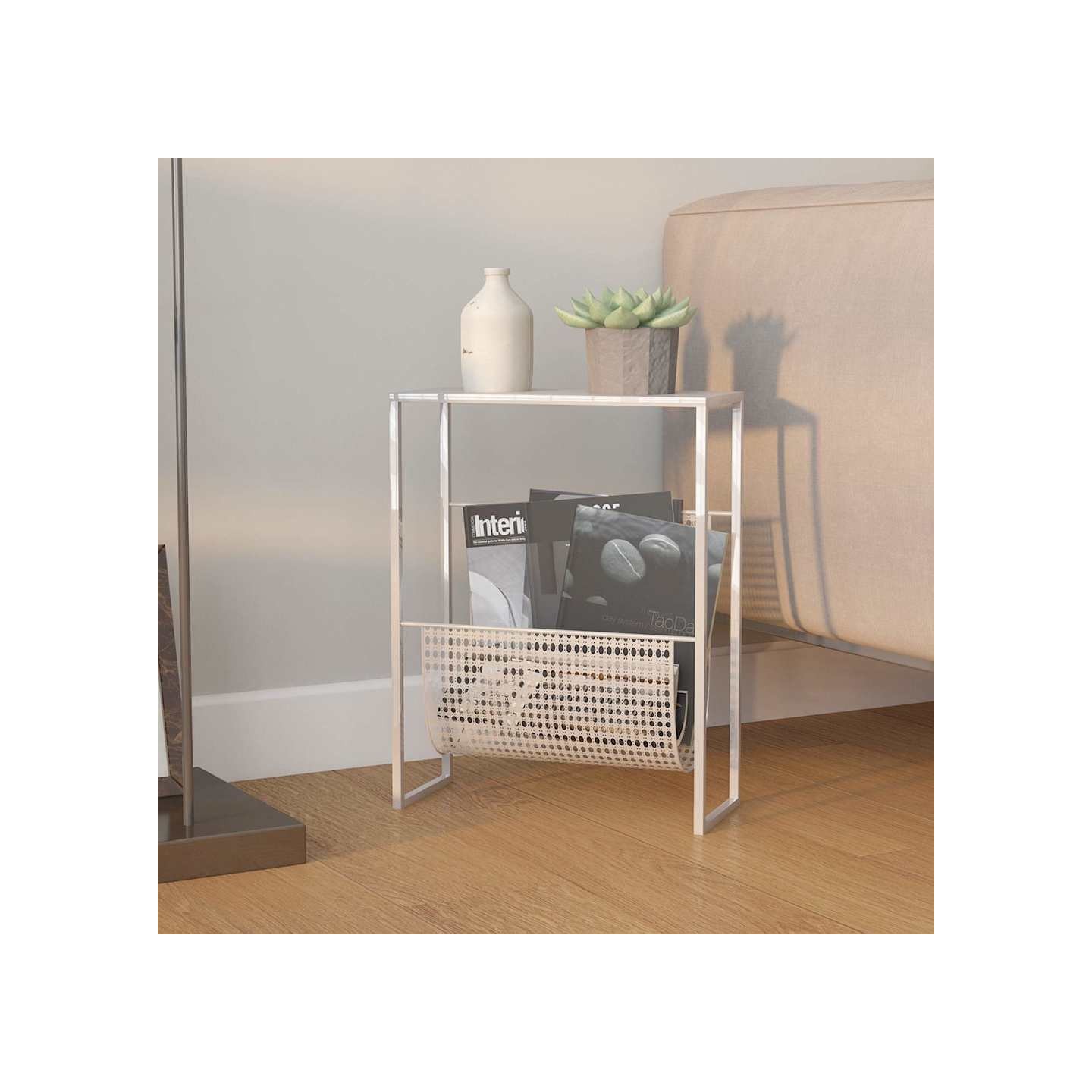 Porte-revue Argenté 35x15x45 cm Acier