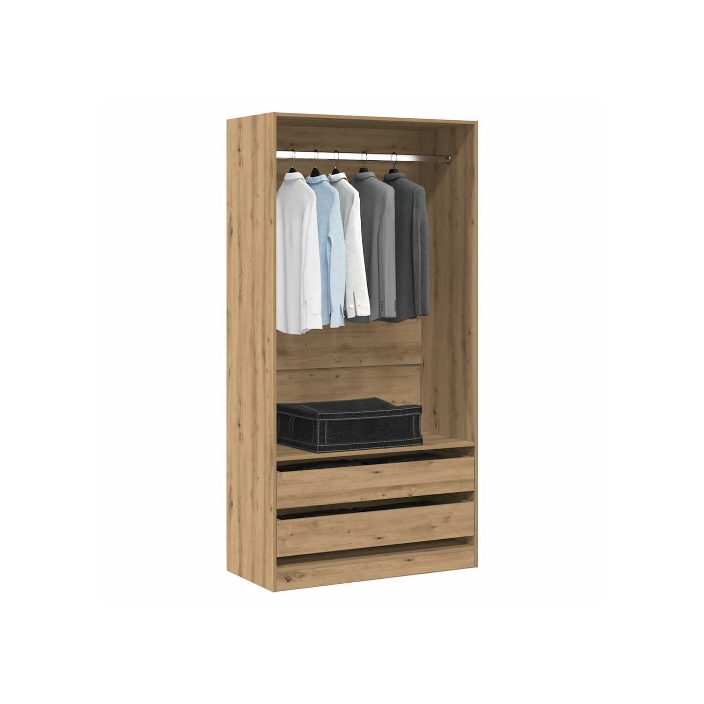 Garde-robe chêne artisanal 100x50x200 cm bois d'ingénierie