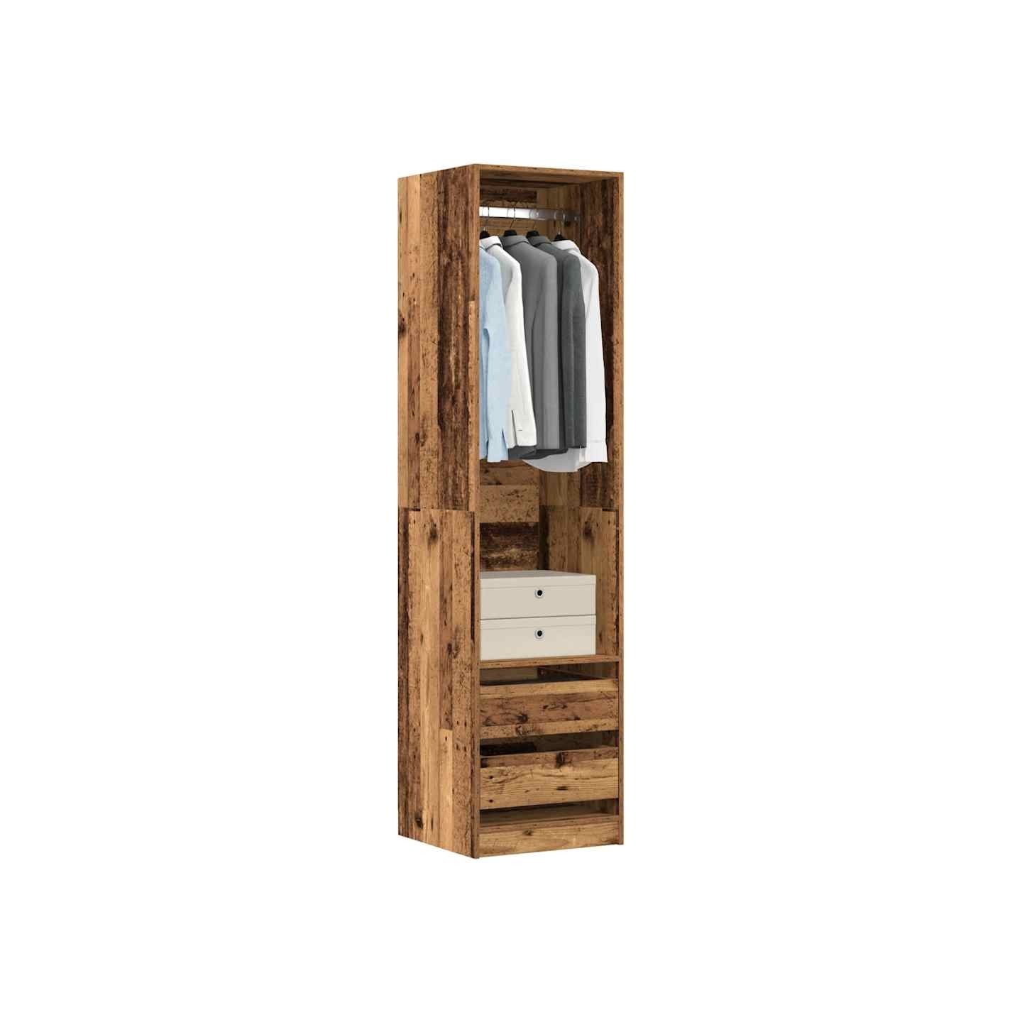 Garde-robe vieux bois 50x50x200 cm bois d'ingénierie