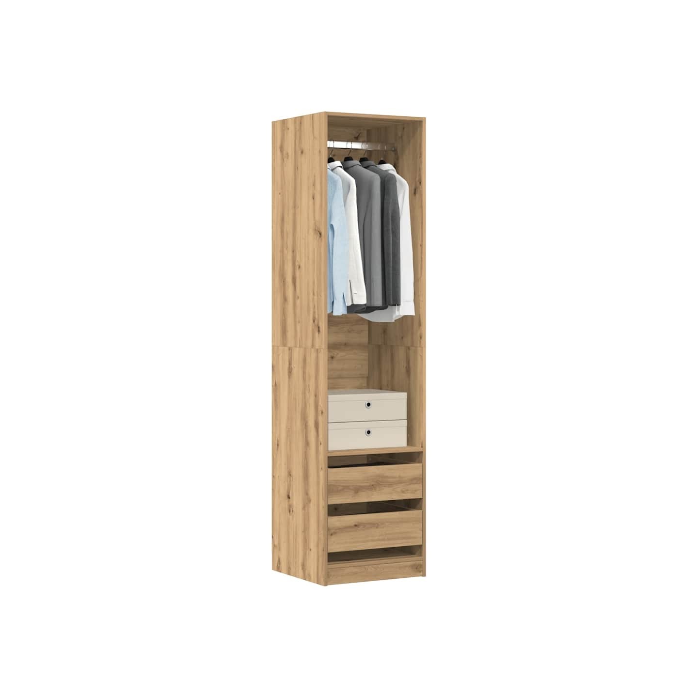 Garde-robe chêne artisanal 50x50x200 cm bois d'ingénierie