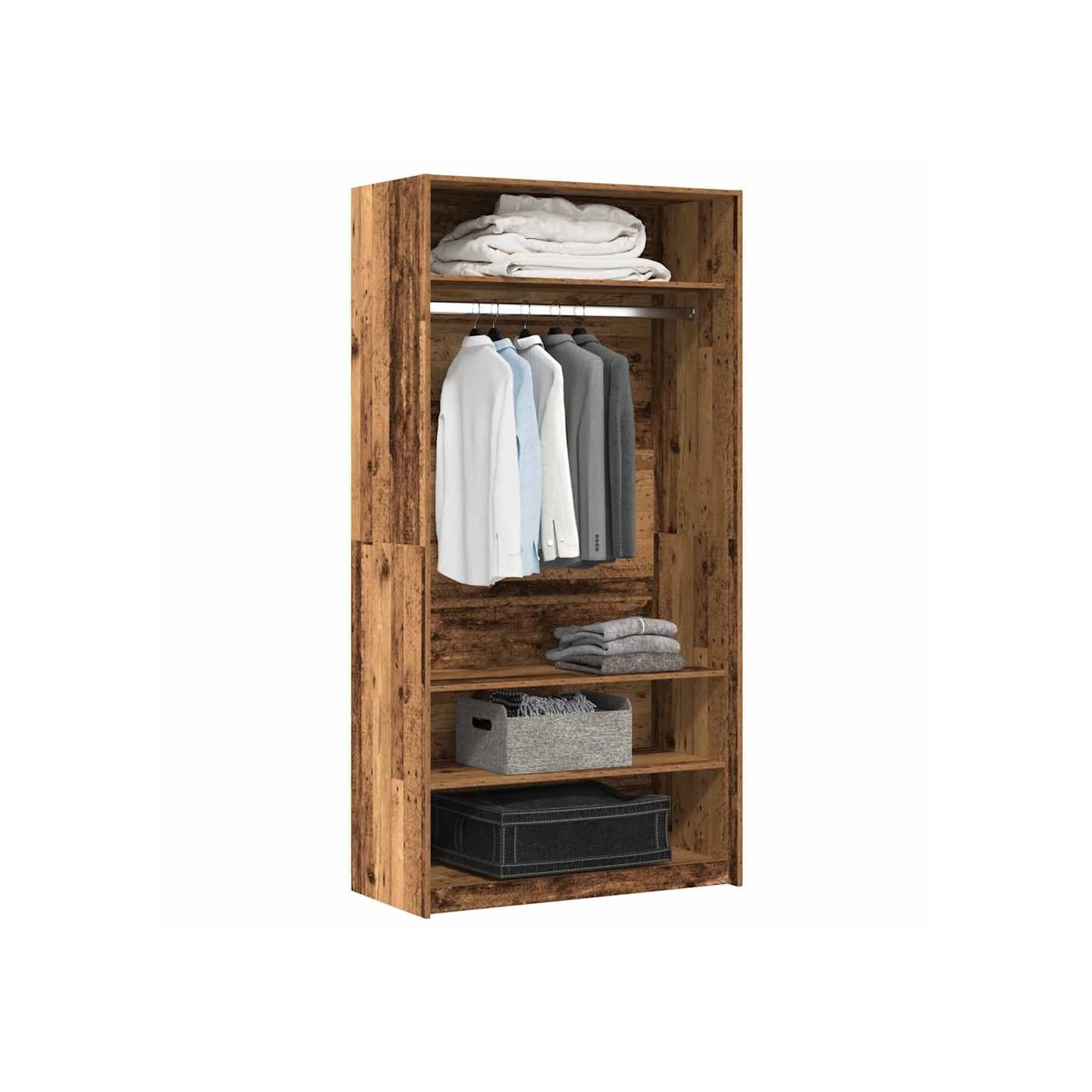 Garde-robe vieux bois 100x50x200 cm bois d'ingénierie