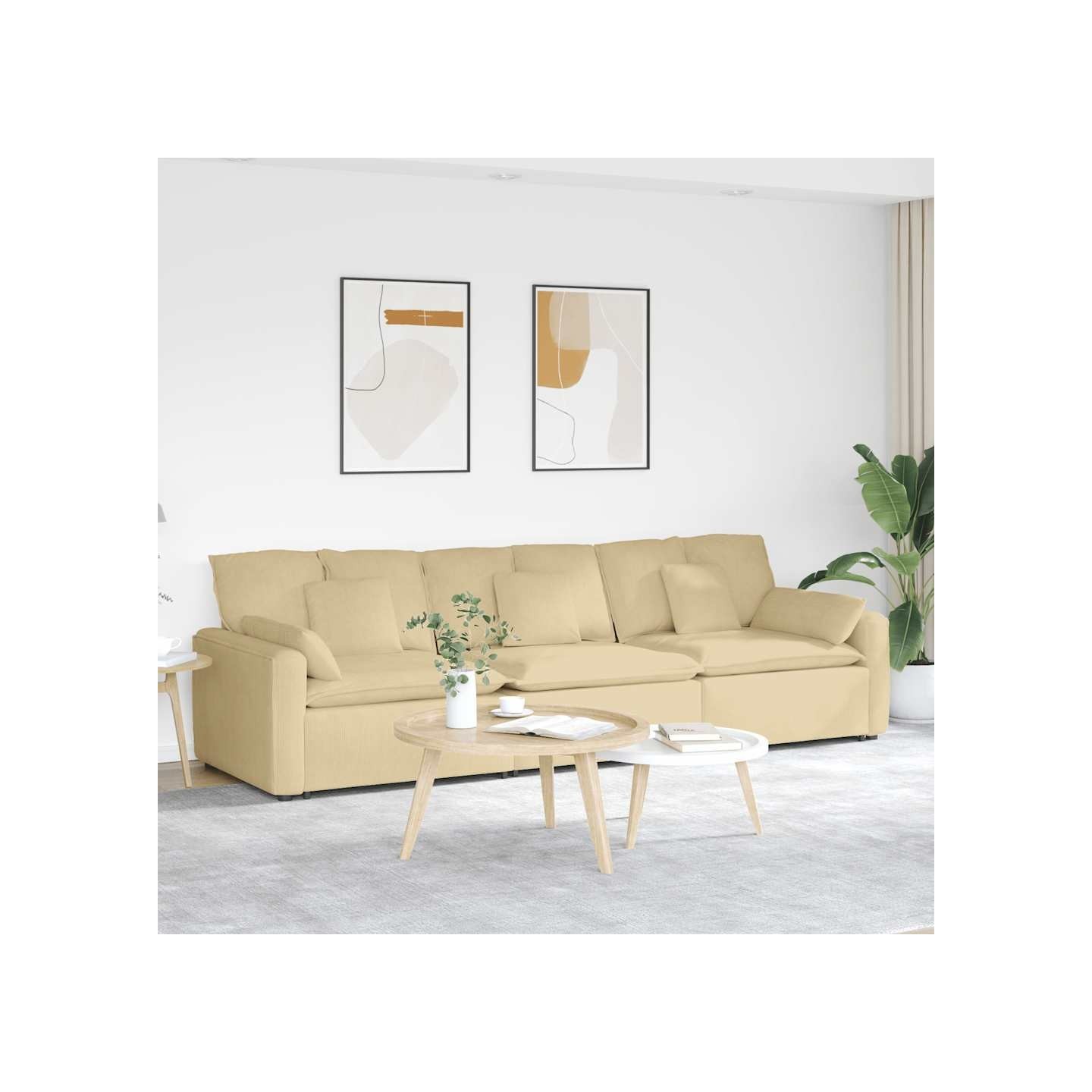 Canapé modulable avec coussins gris-vert