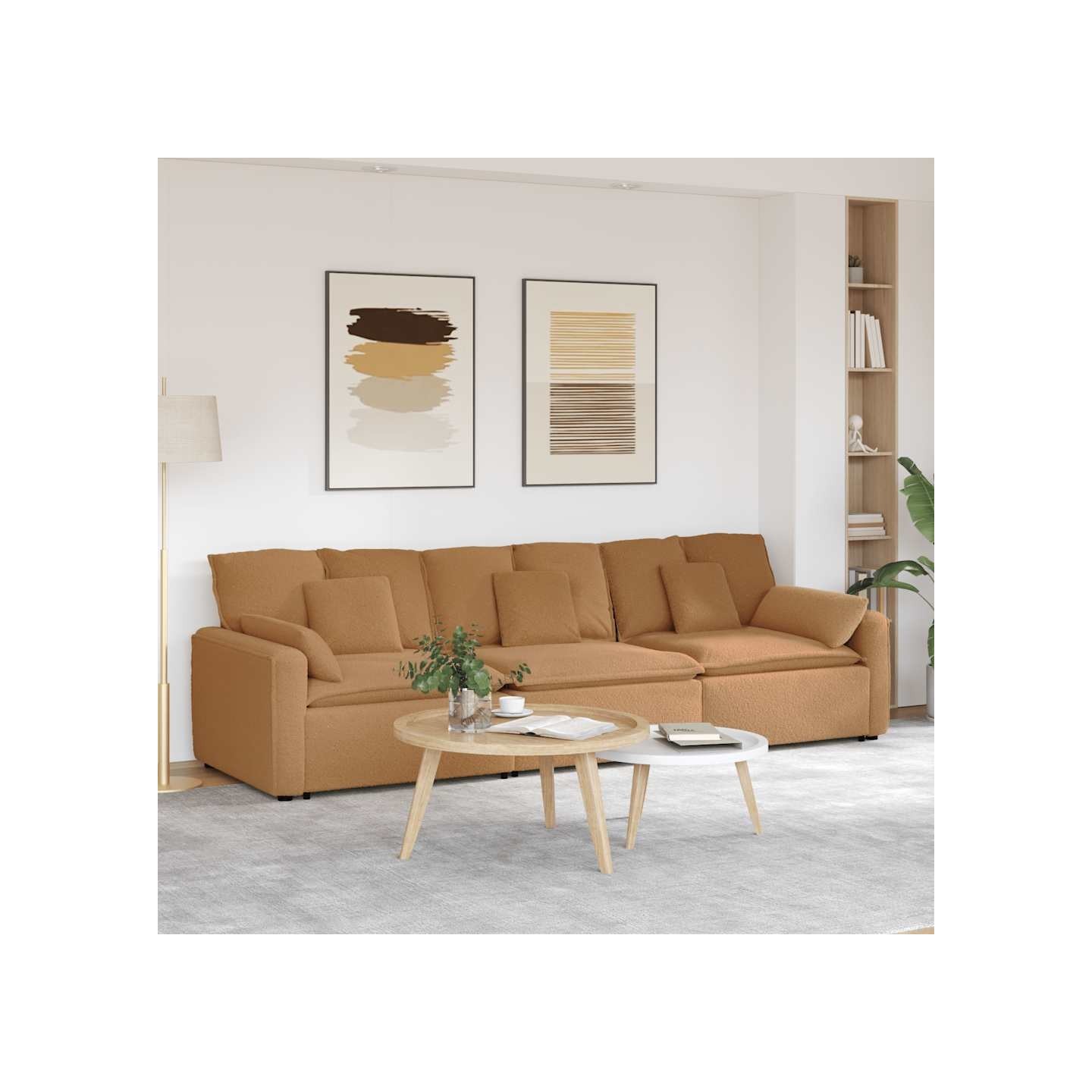 Canapé modulable avec coussins beige