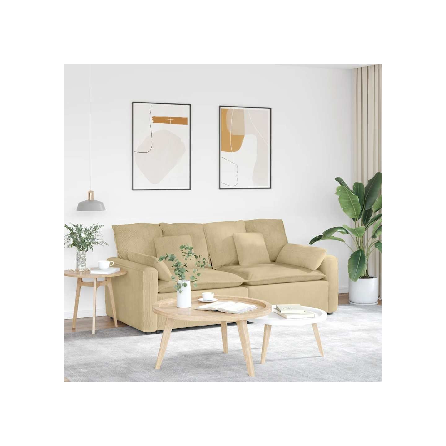 Canapé modulable avec coussins gris-vert