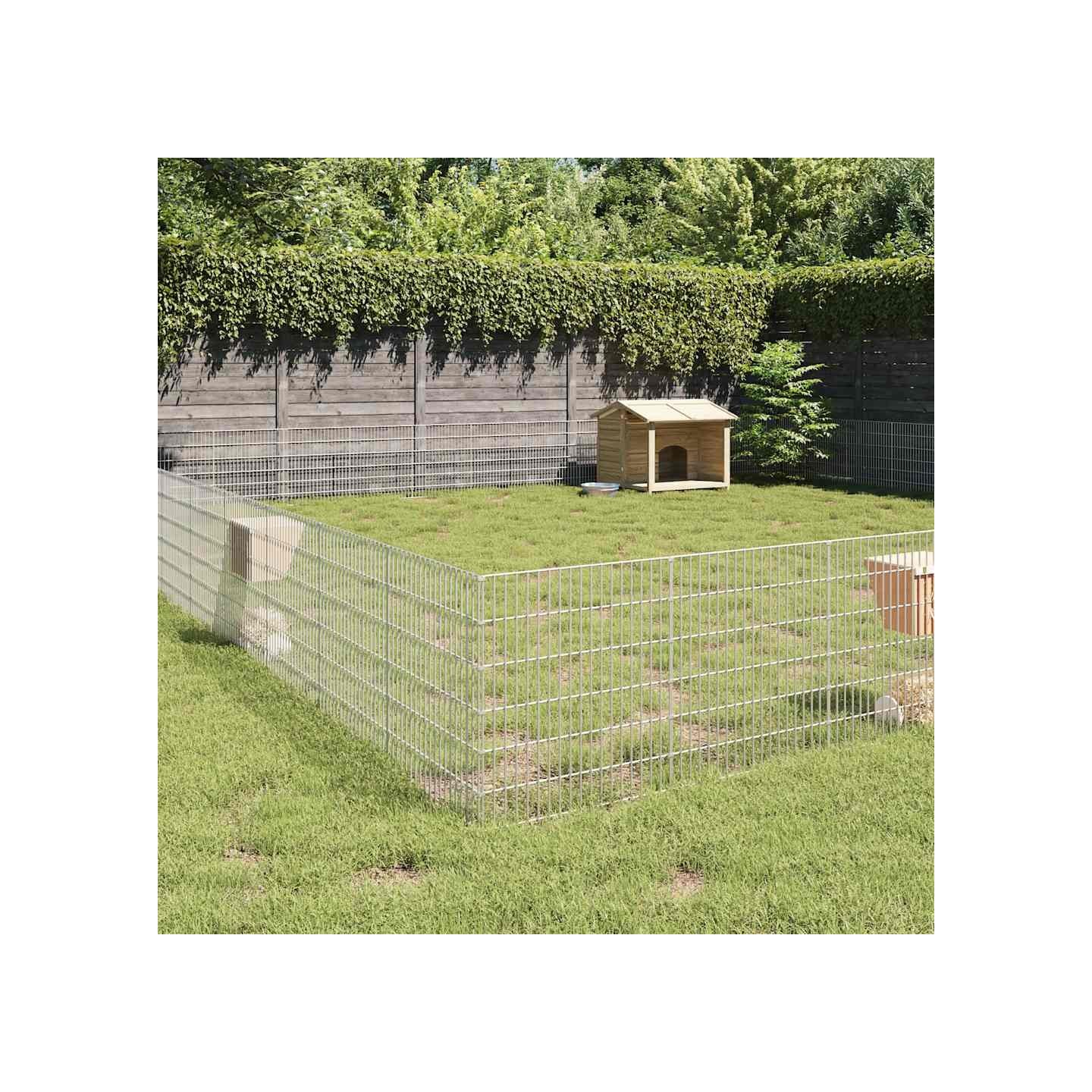 Enclos pour animaux en liberté 48panneaux 54x60cm fer galvanisé
