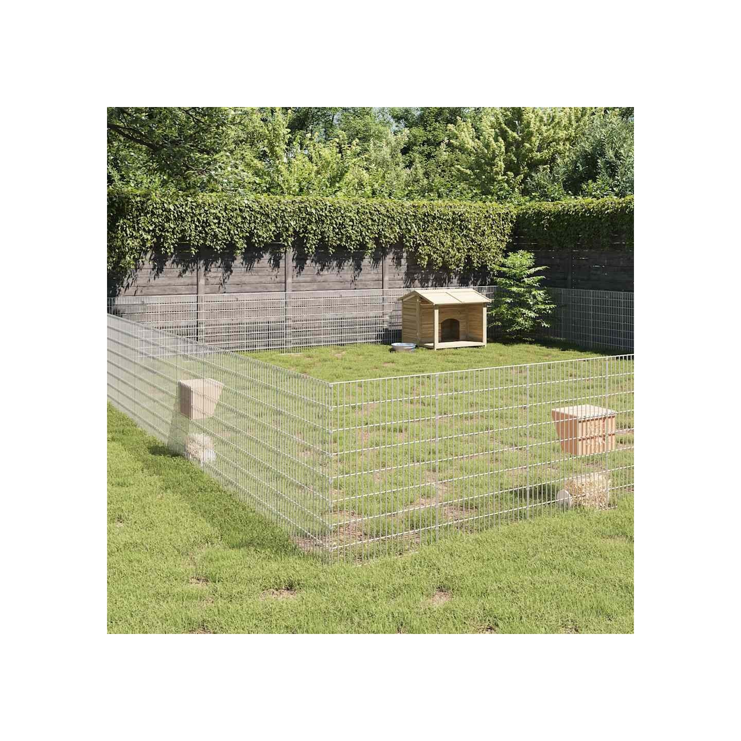 Enclos pour animaux en liberté 48panneaux 54x80cm fer galvanisé