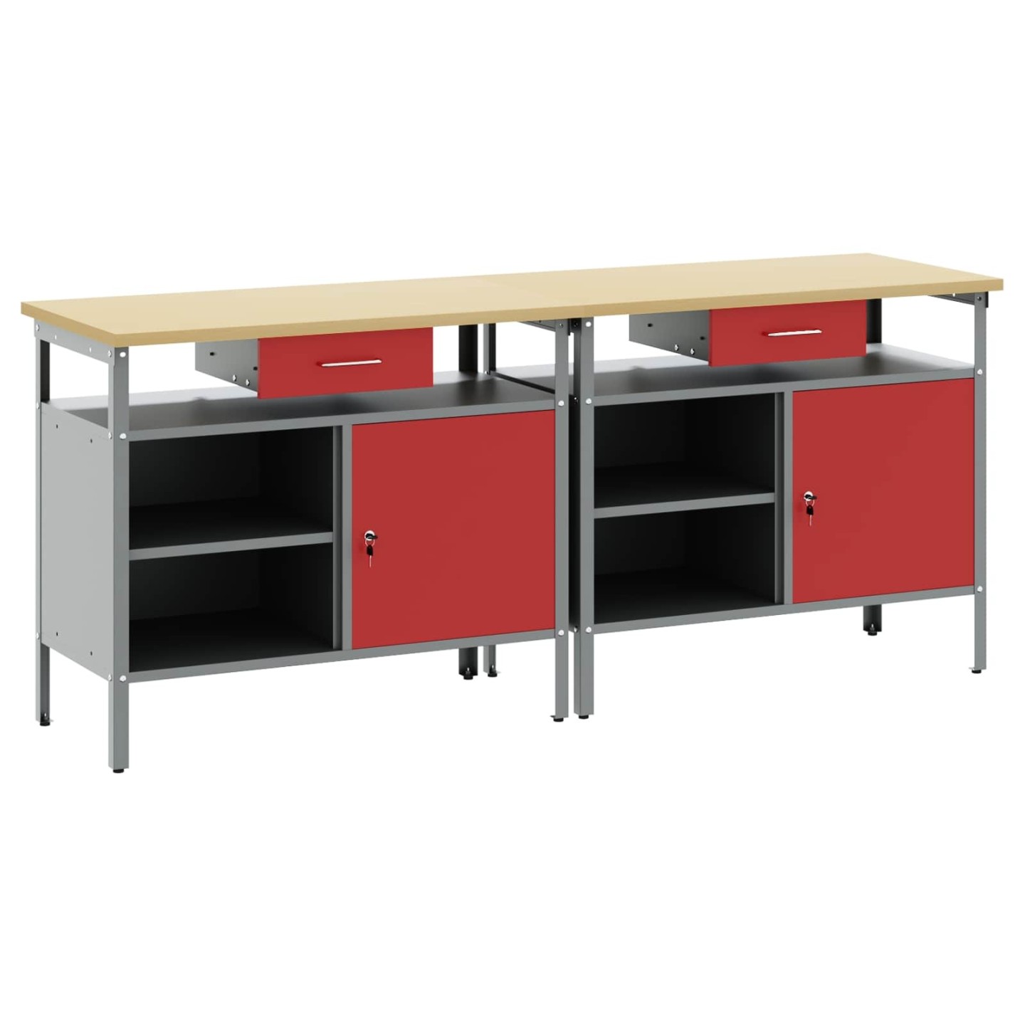 Ensemble d'établi 2 pc Rouge Acier enduit de poudre