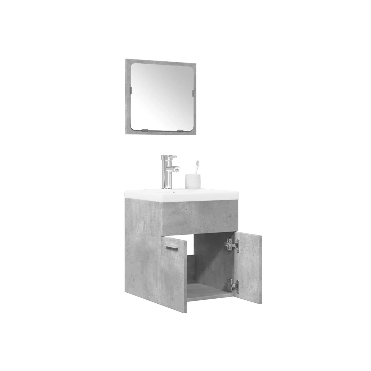 Ensemble de meubles de salle de bain 3 pcs gris béton