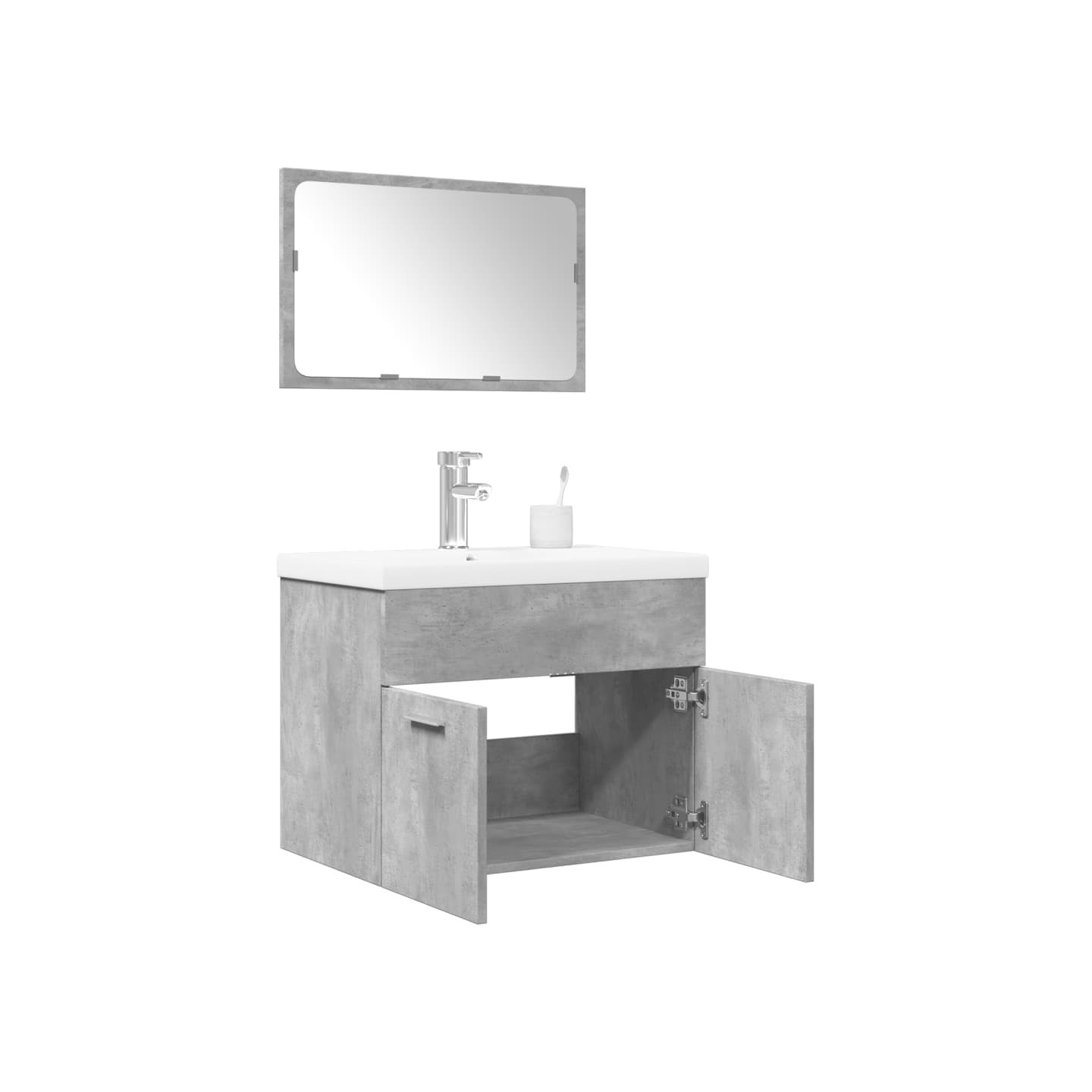 Ensemble de meubles de salle de bain 3 pcs gris béton