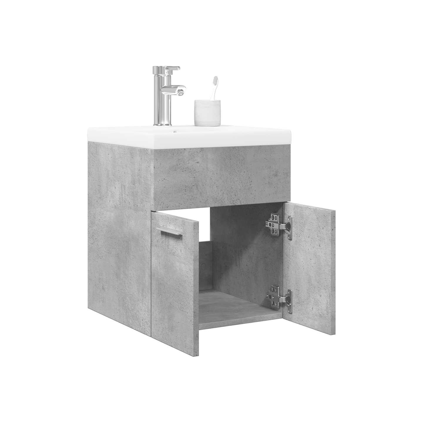 Ensemble de meubles de salle de bain 2 pcs gris béton