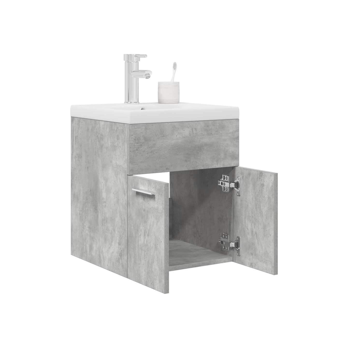 Armoire lavabo de salle de bain avec bassin intégré et robinet