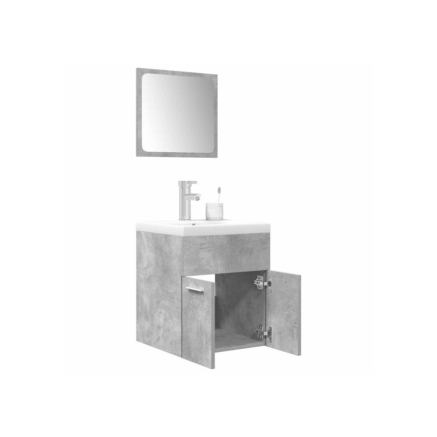 Ensemble de meubles de salle de bain 3 pcs gris béton