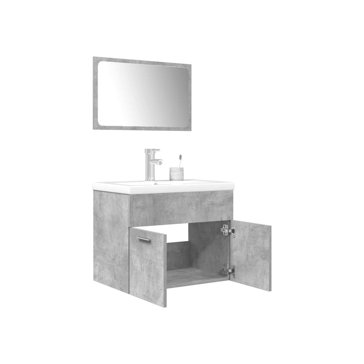Ensemble de meubles de salle de bain 3 pcs gris béton